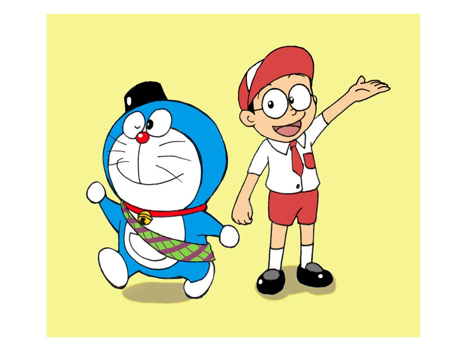 Doraemon, Nobita, cheerful expressions, HD Desktop Wallpaper