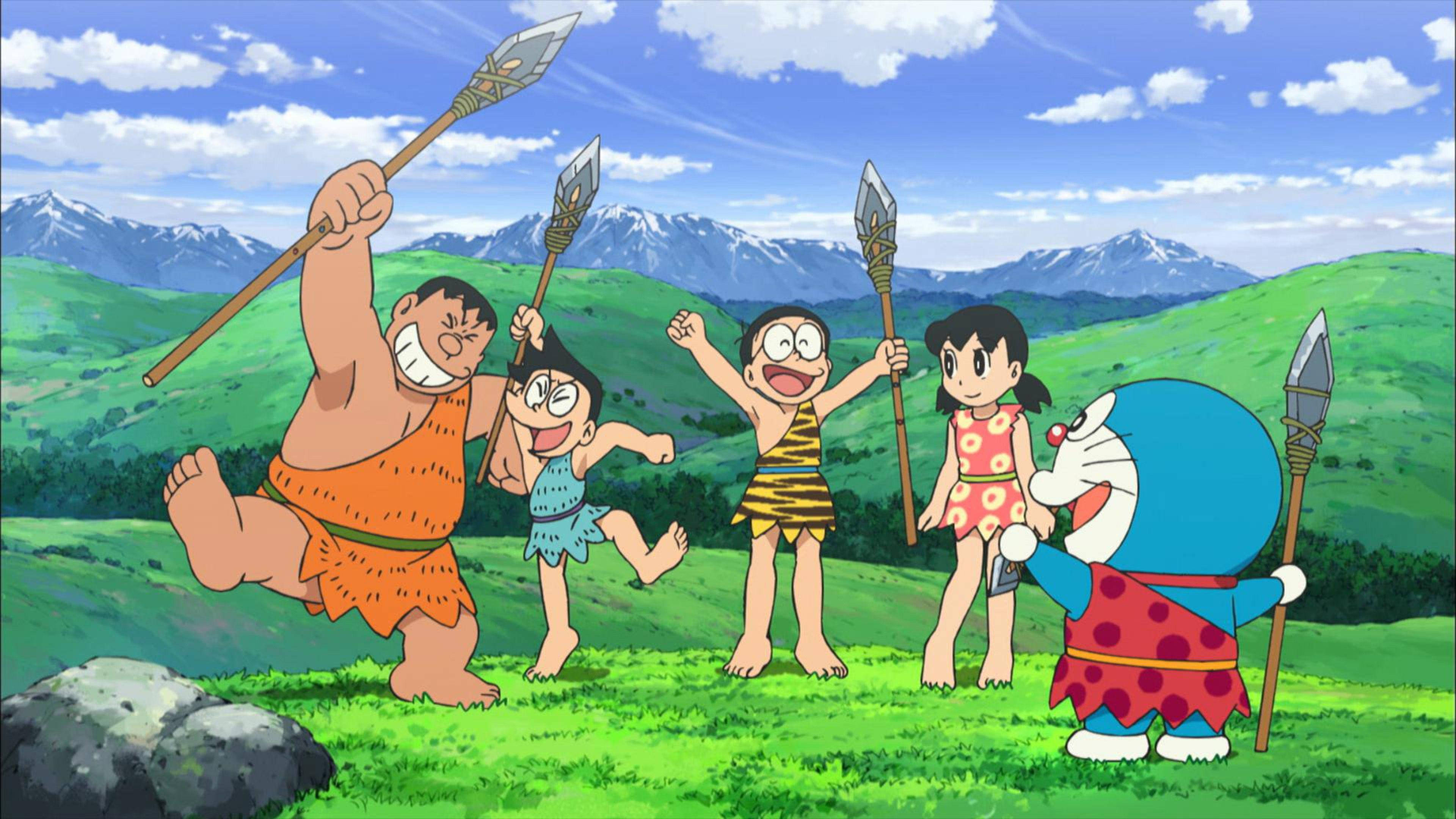 Doraemon, Nobita, tribal outfits, 4K Desktop Wallpaper