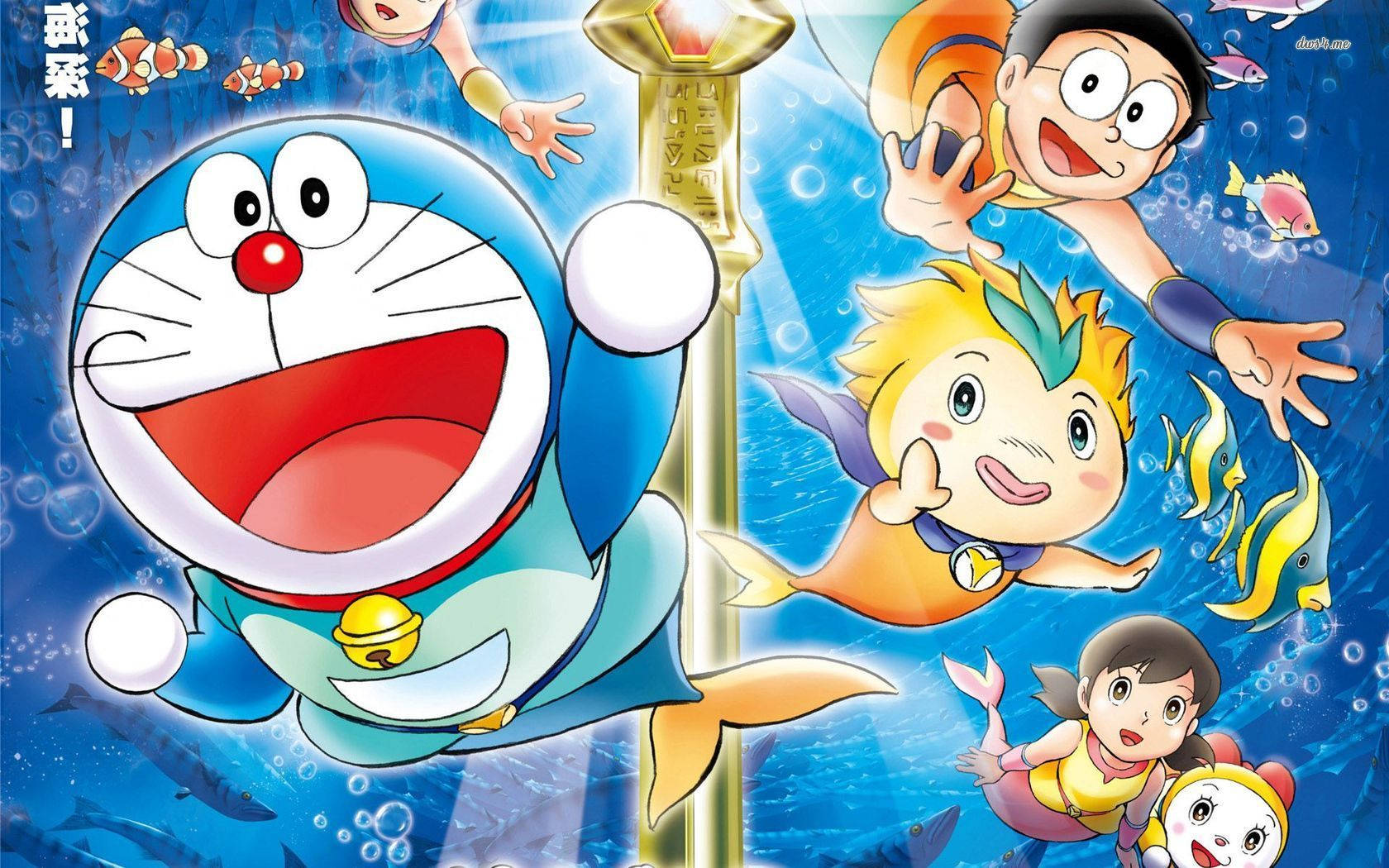 Doraemon, Nobita, mermaid, HD Desktop Wallpaper