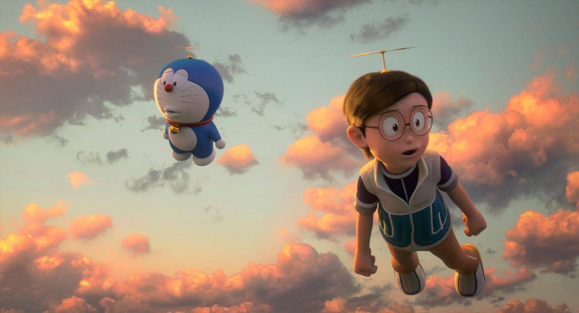 Doraemon, Nobita, sunset, Full HD Desktop Wallpaper