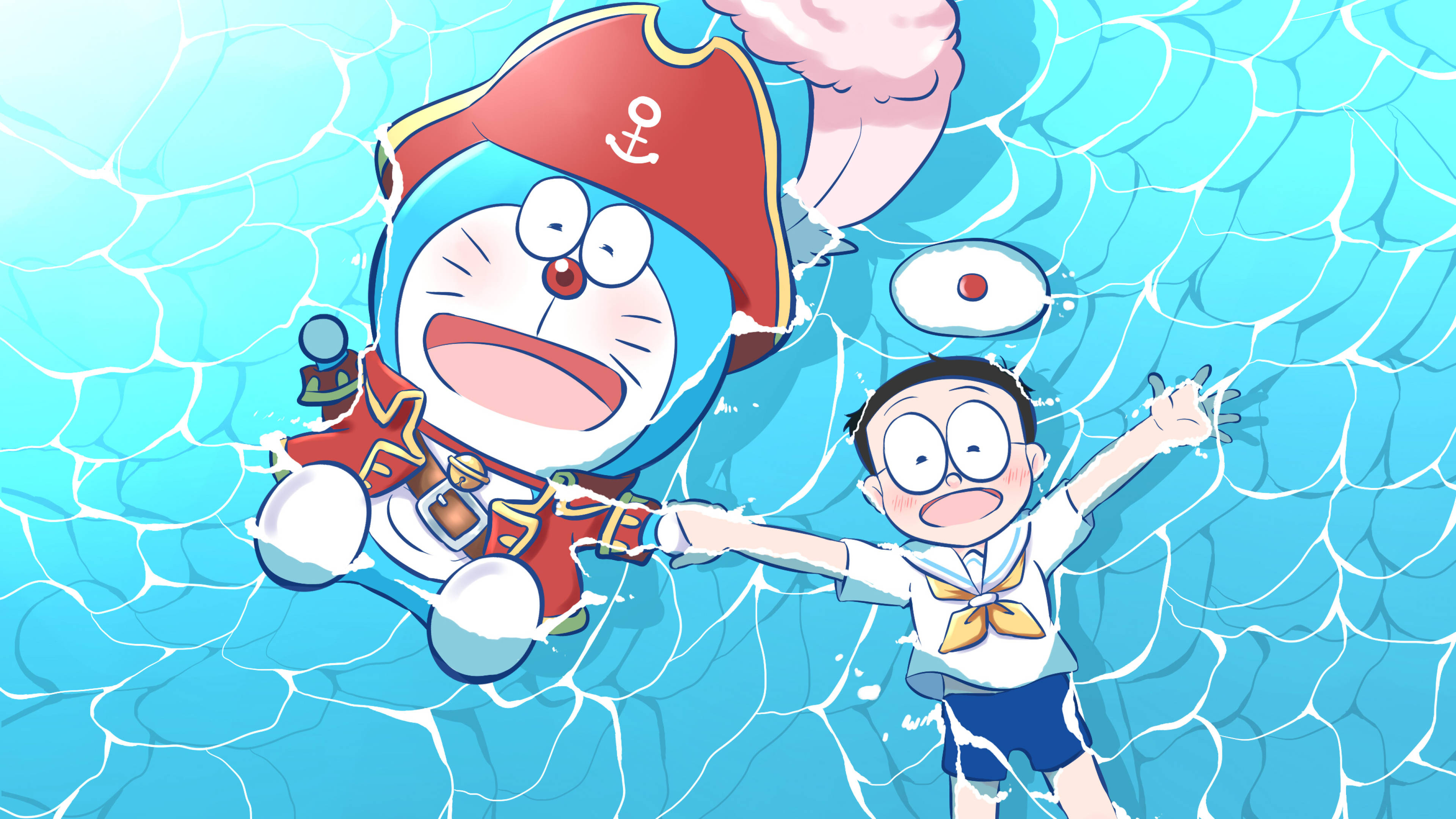 Doraemon, Nobita, sailor outfits, 4K Desktop Wallpaper
