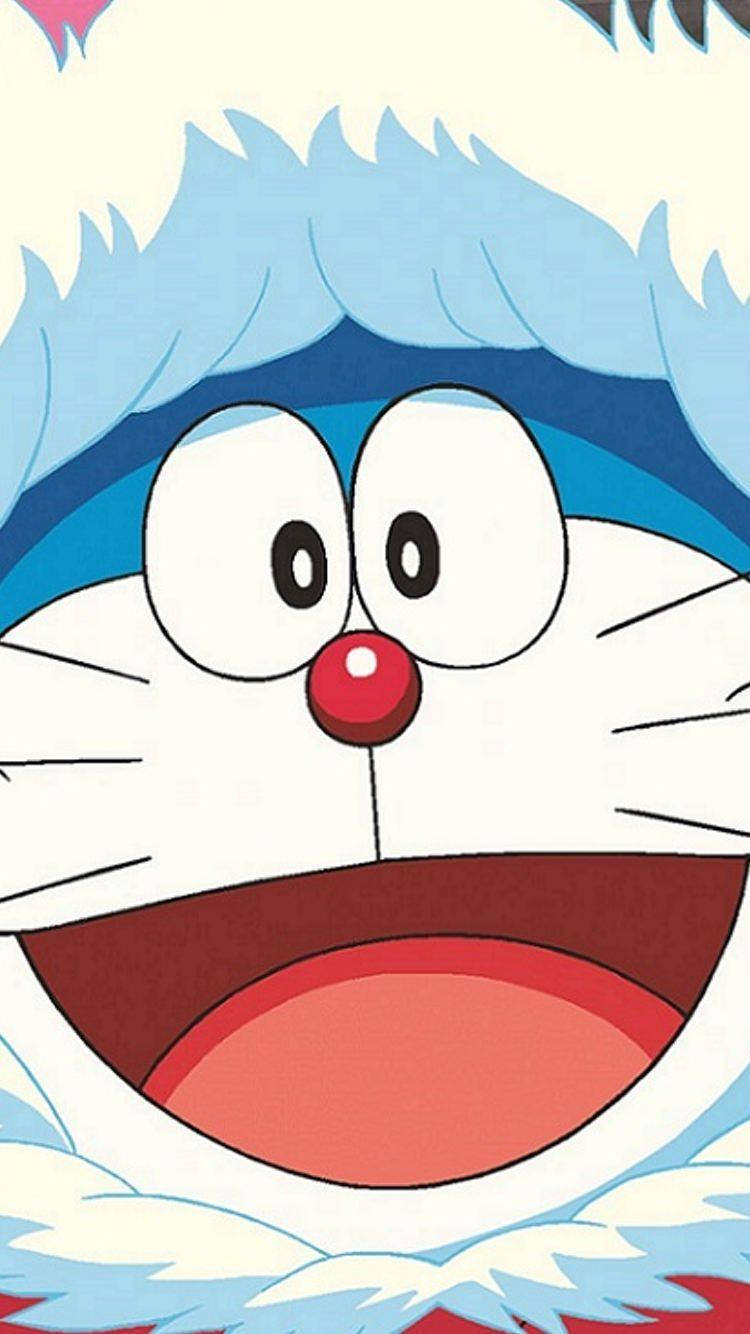 Doraemon, iPhone, wide-eyed joyful face, HD Phone Wallpaper