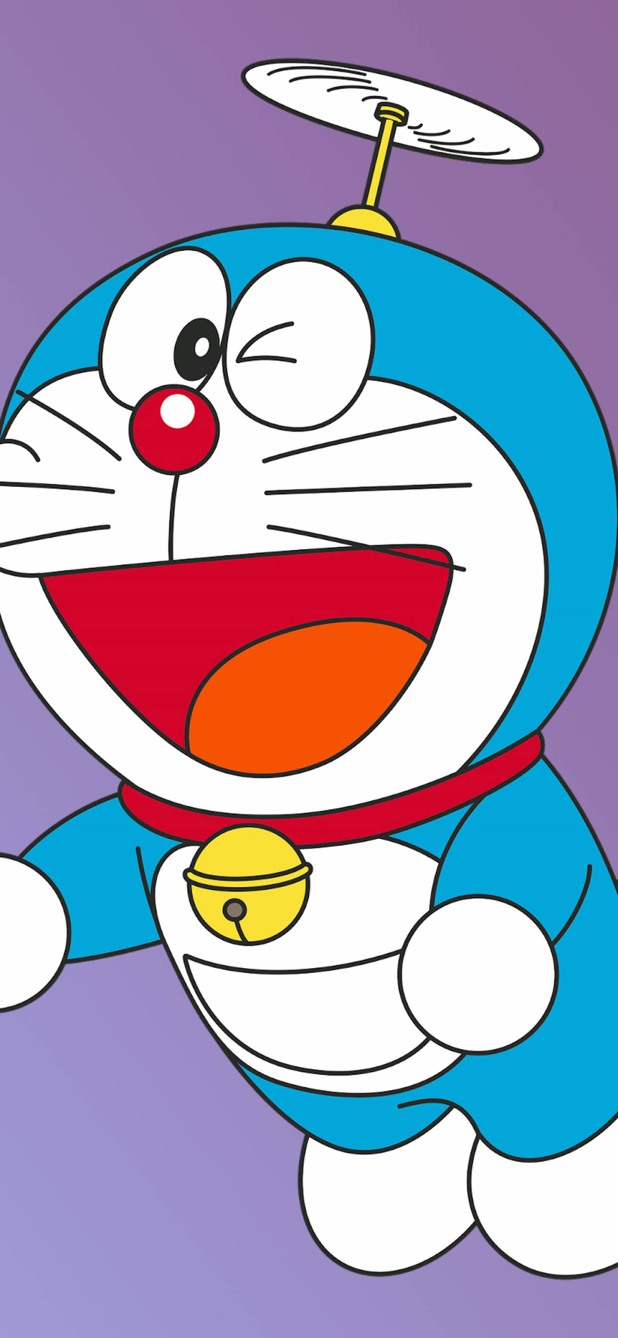 Doraemon, blue robot cat, red nose, 2K Phone Wallpaper
