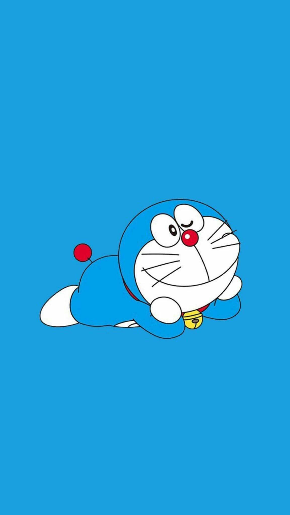 Doraemon, blue robotic cat, red nose, Full HD Phone Wallpaper