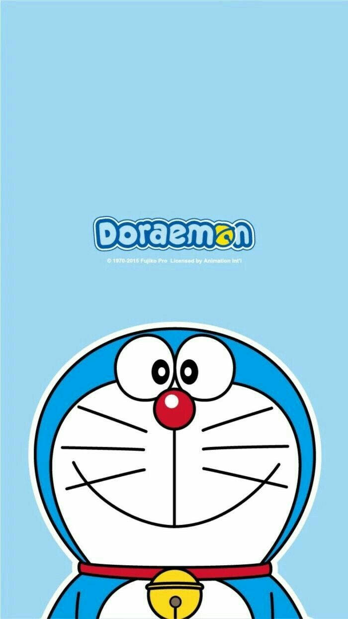 Doraemon, blue robotic cat, red nose, SD Phone Wallpaper
