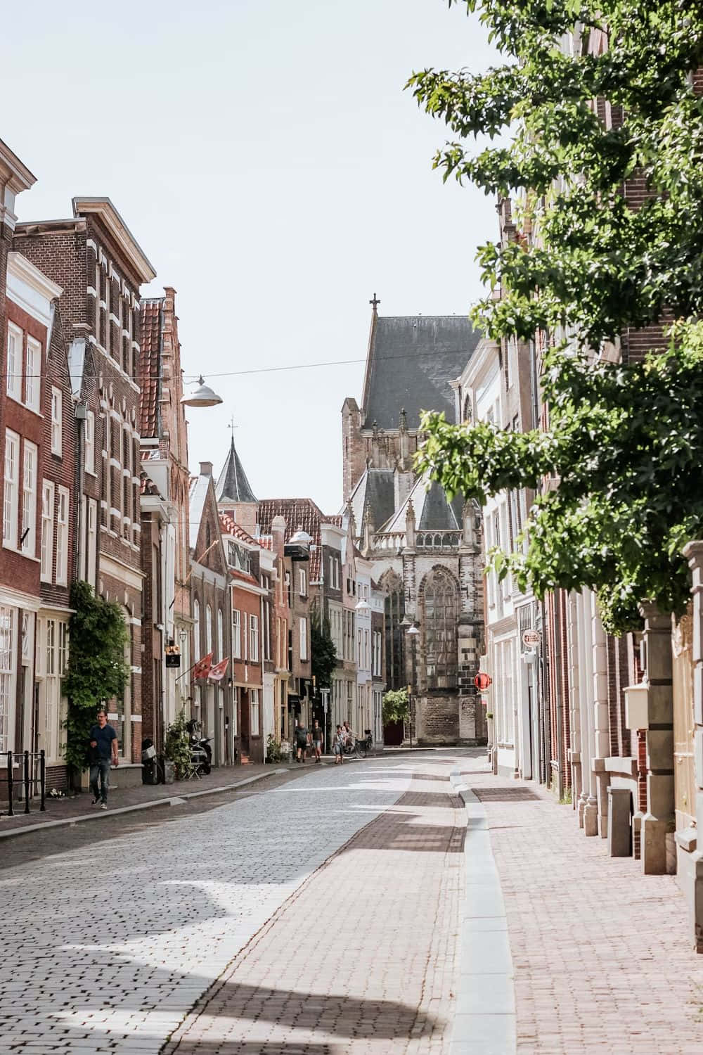 Dordrecht, historic city center, cobblestone street, HD Phone Wallpaper