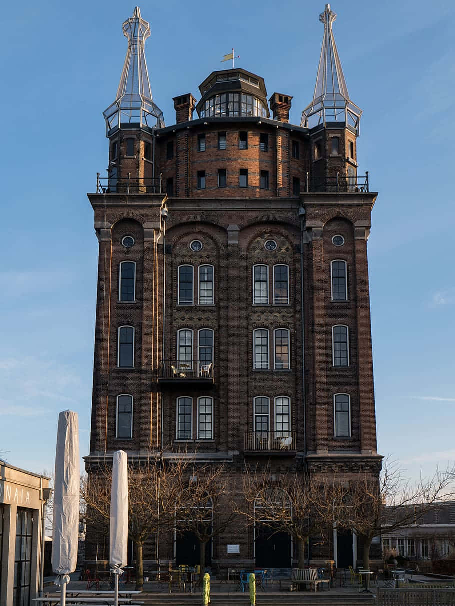 Dordrecht, historic watertower, brick water tower, SD Phone Wallpaper