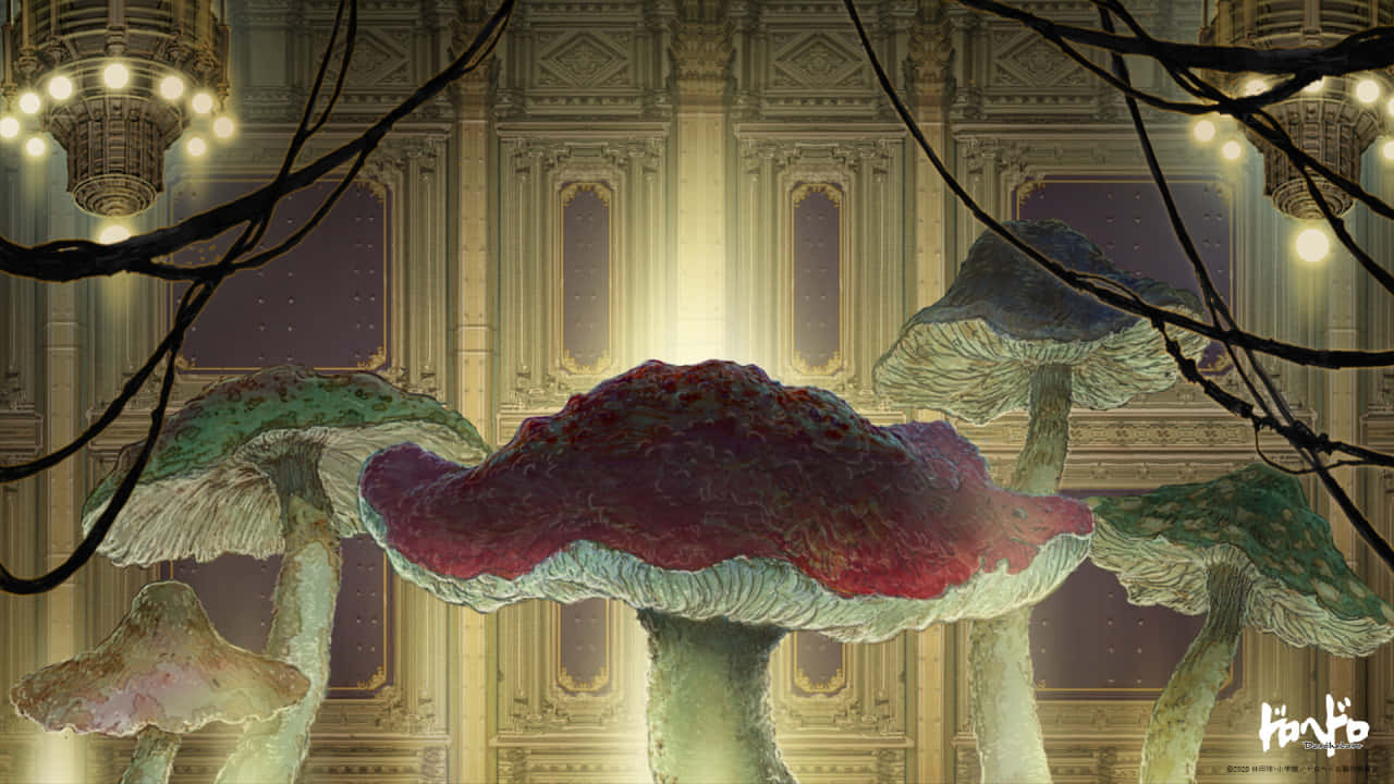 Dorohedoro, mushroom, golden palace hall, HD Desktop Wallpaper