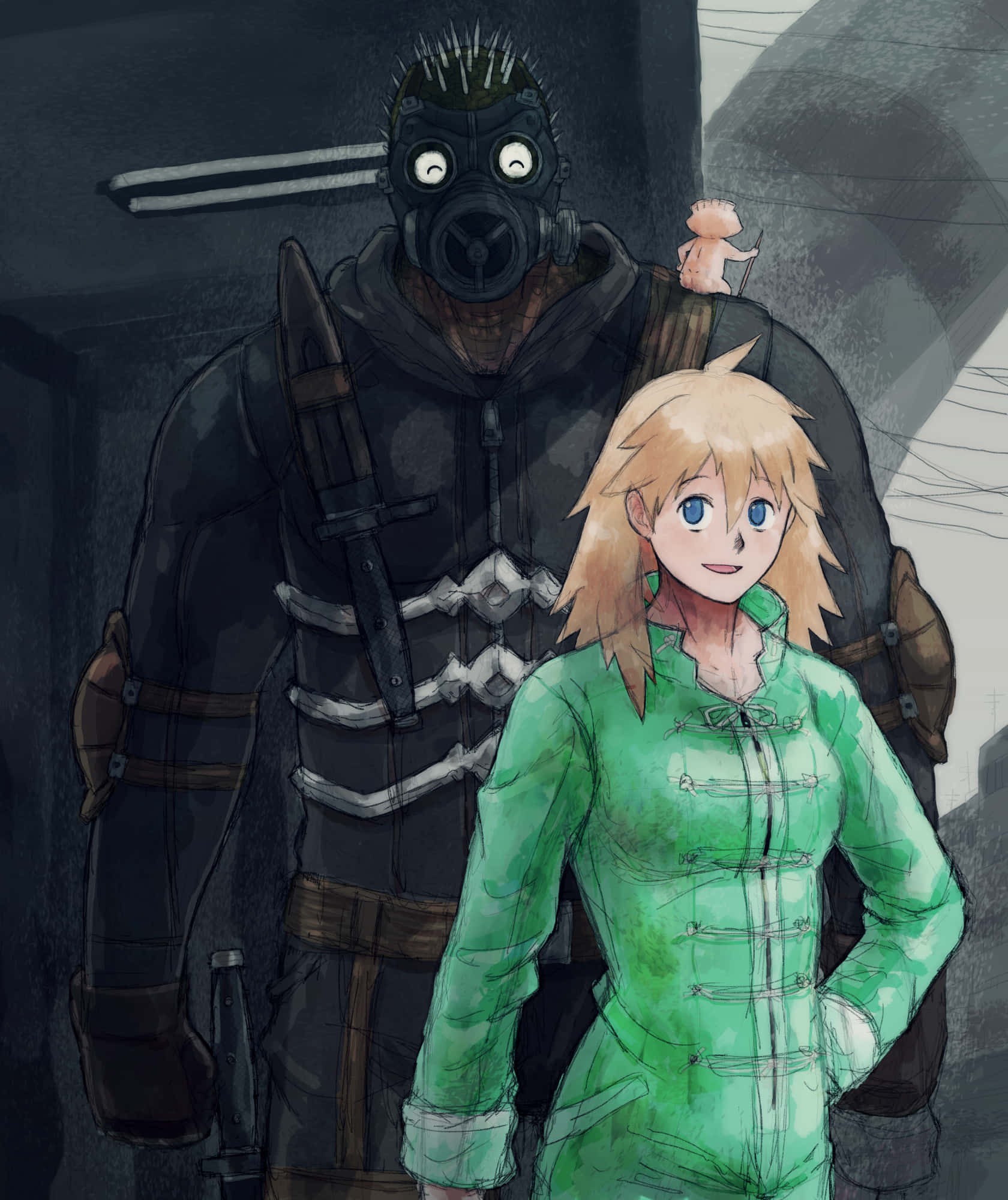 Dorohedoro, surreal and twisted city, blonde girl, Full HD Phone Wallpaper