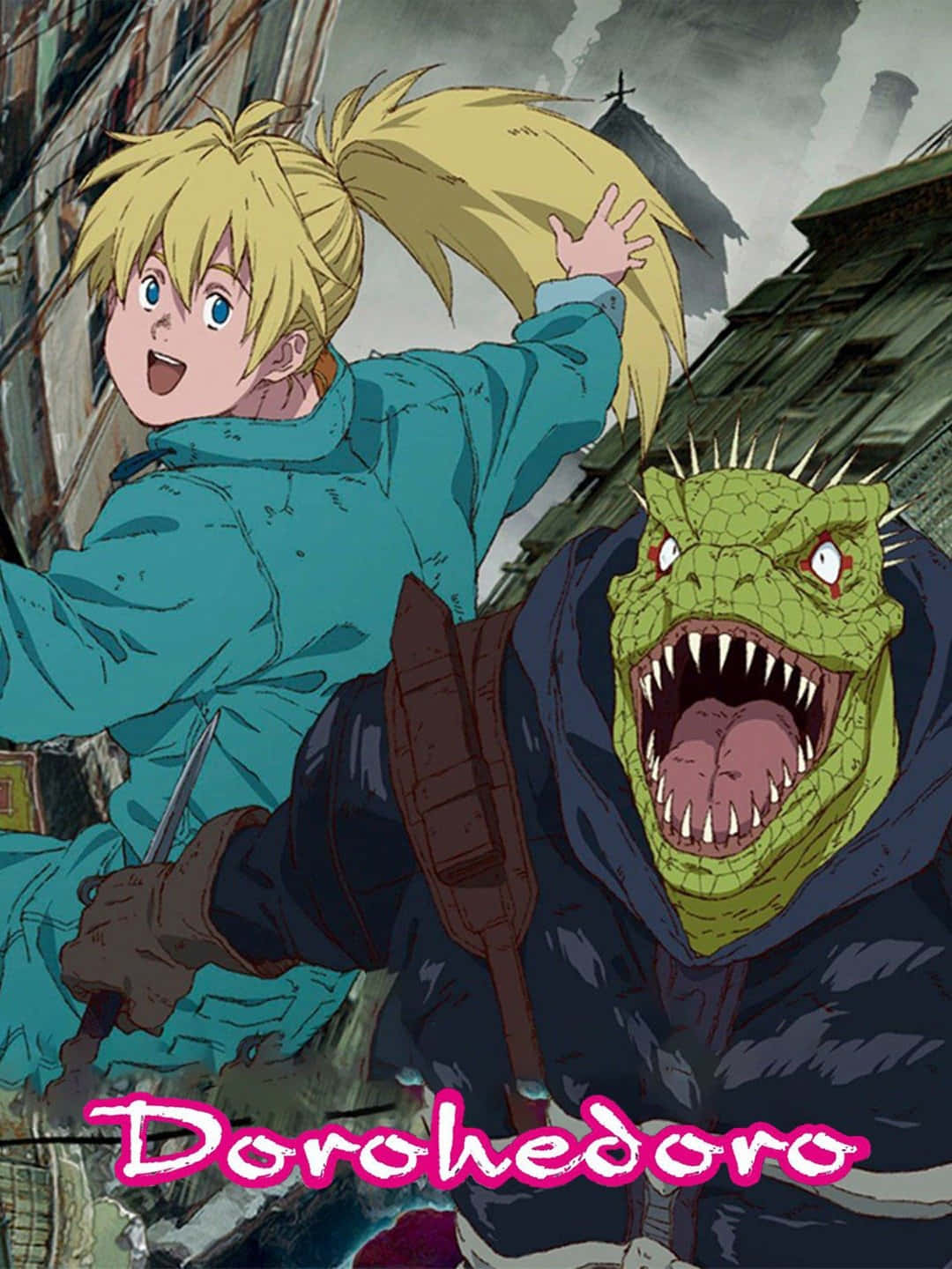 Dorohedoro, blonde-haired boy, teal jacket, HD Phone Wallpaper