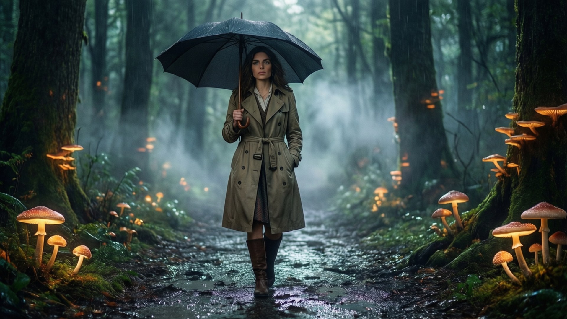 Dorothy Catalonia, misty woodland, magical, Full HD Desktop Wallpaper
