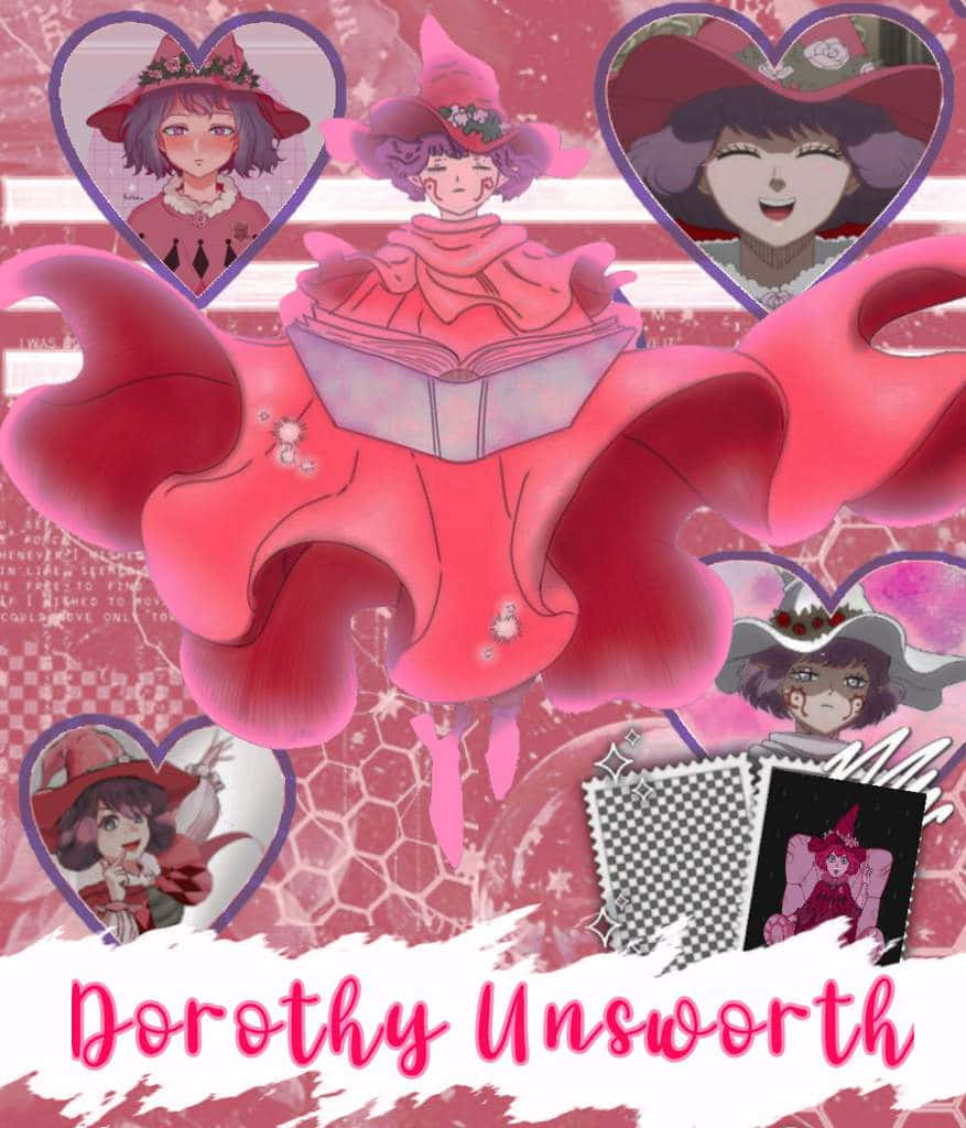 Dorothy Unsworth, pink anime-style, flowing dress, SD Phone Wallpaper