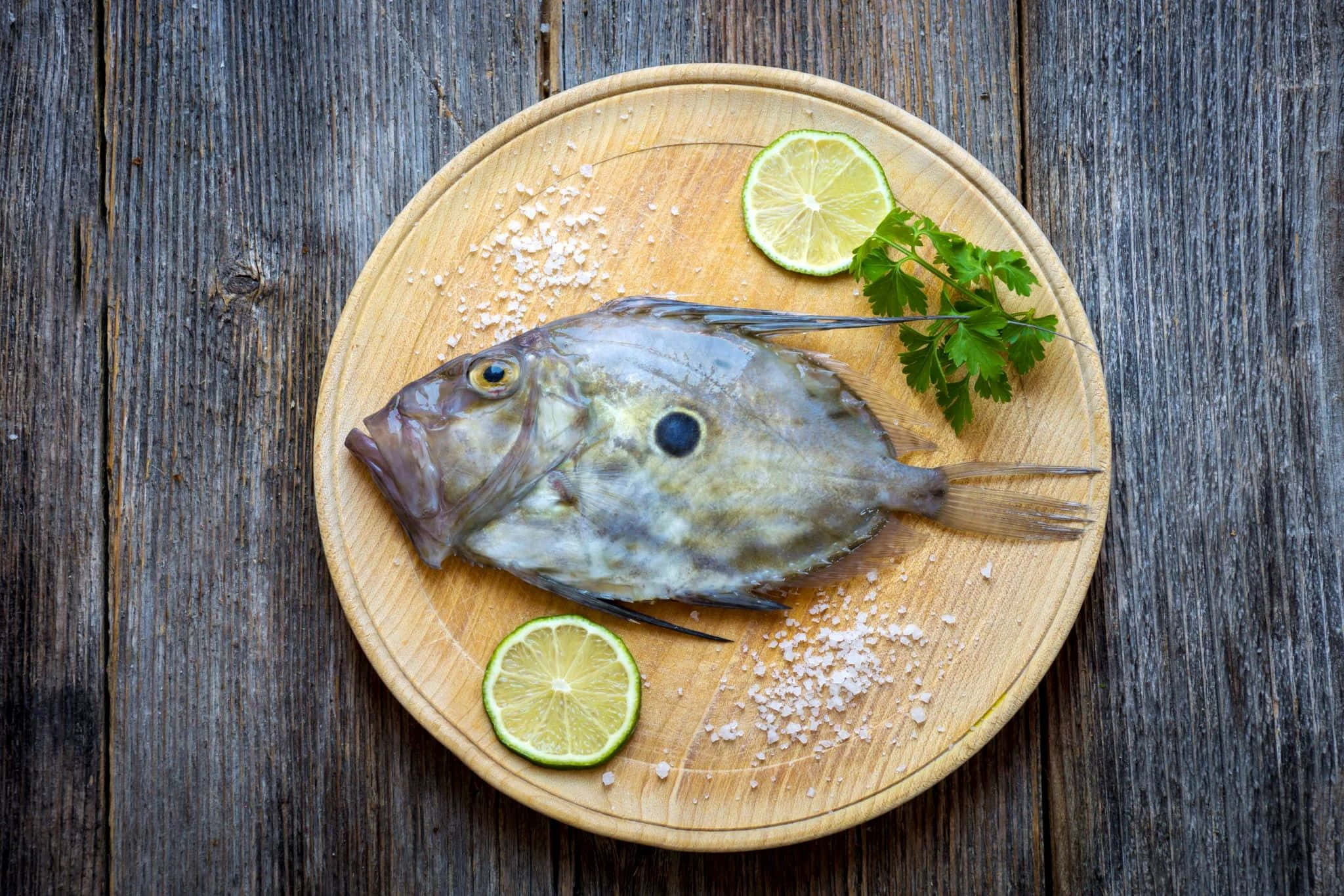 Doryfish, cutting board, raw fish, Full HD Desktop Wallpaper