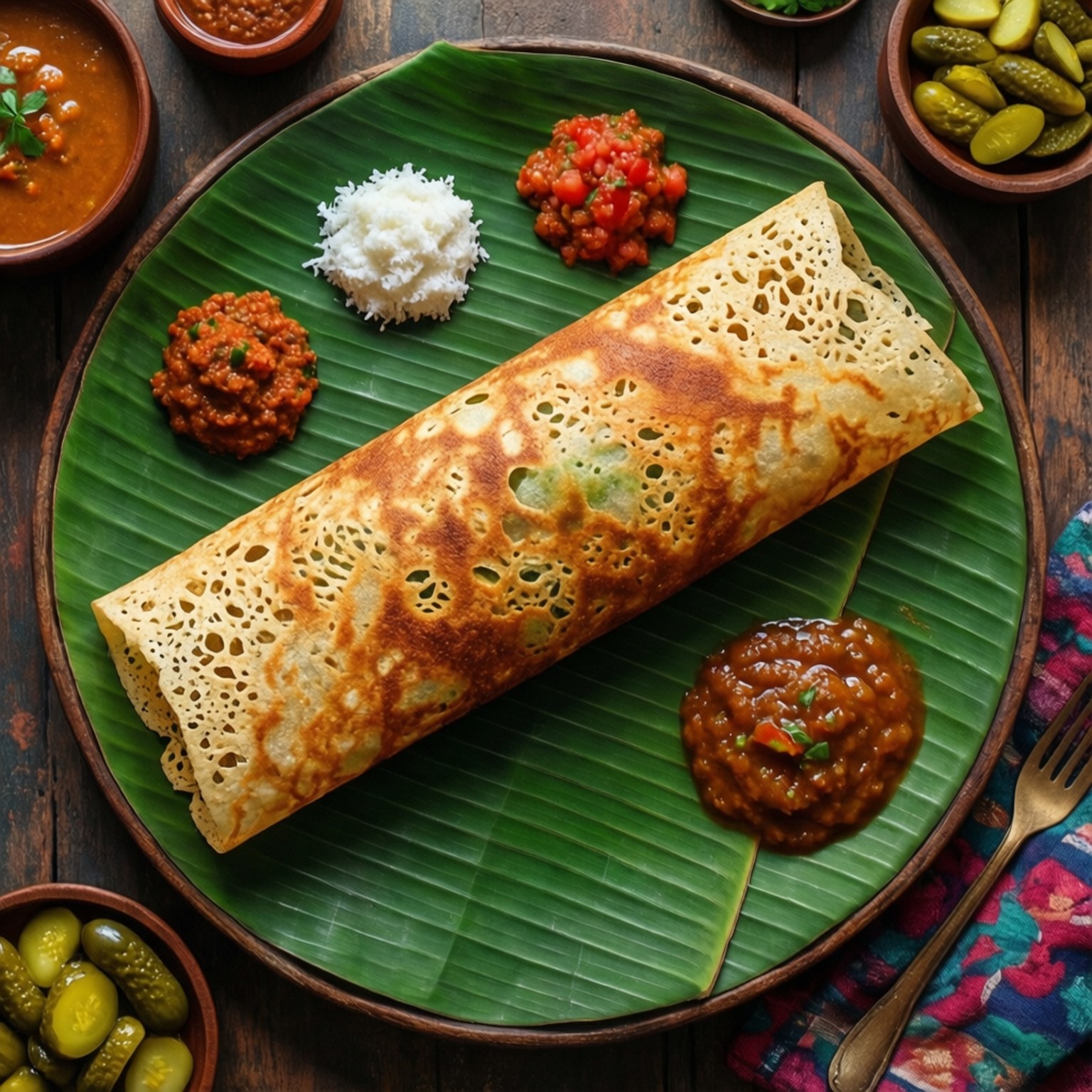 banana leaf, dosa, crispy holes, HD Desktop Wallpaper