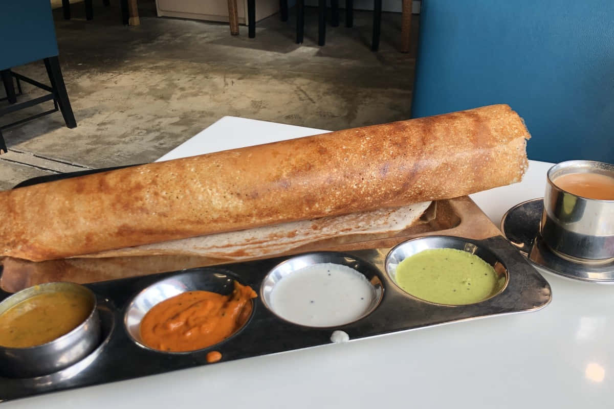crispy dosa, chutneys, sambar, SD Desktop Wallpaper
