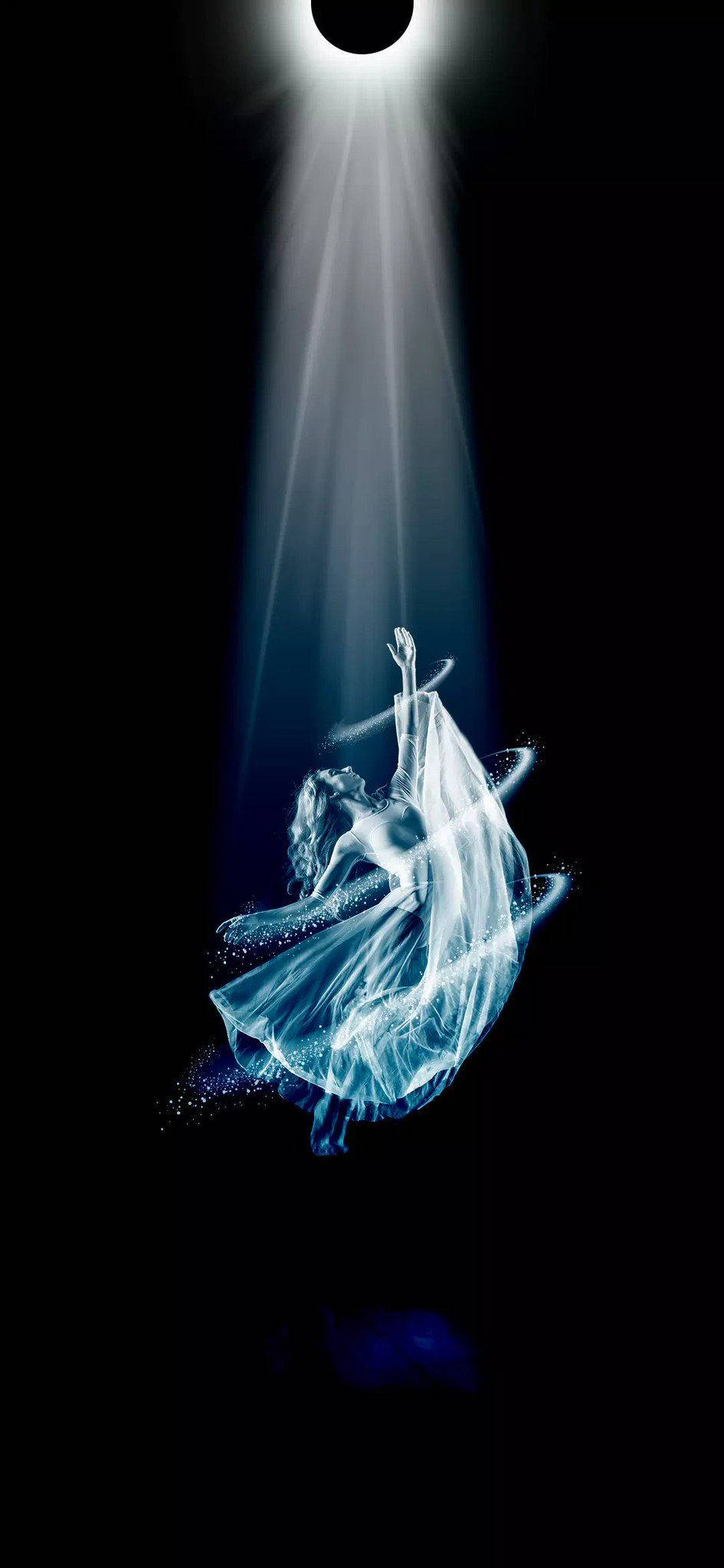 Dot Notch, ballerina, white dress, Full HD Phone Wallpaper