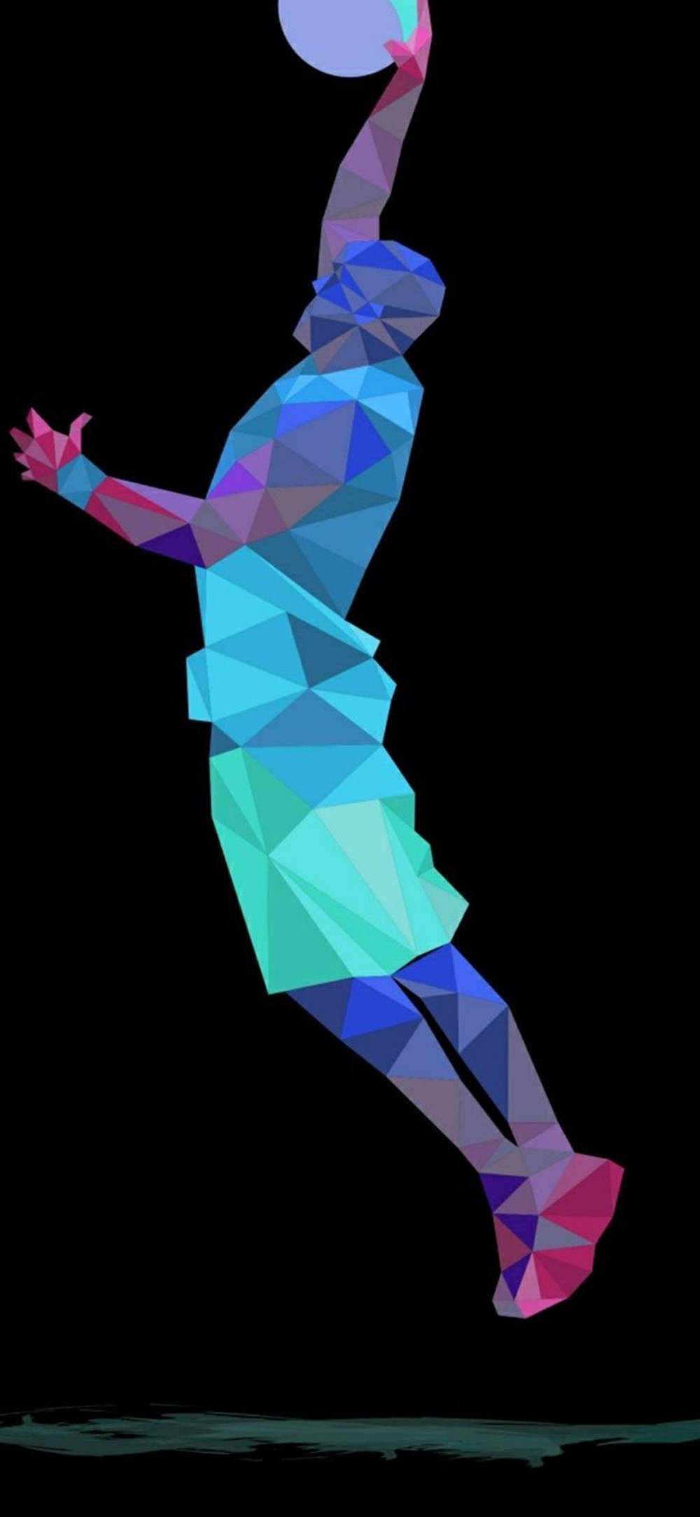 Dot Notch, polygonal, dunking, Full HD Phone Wallpaper