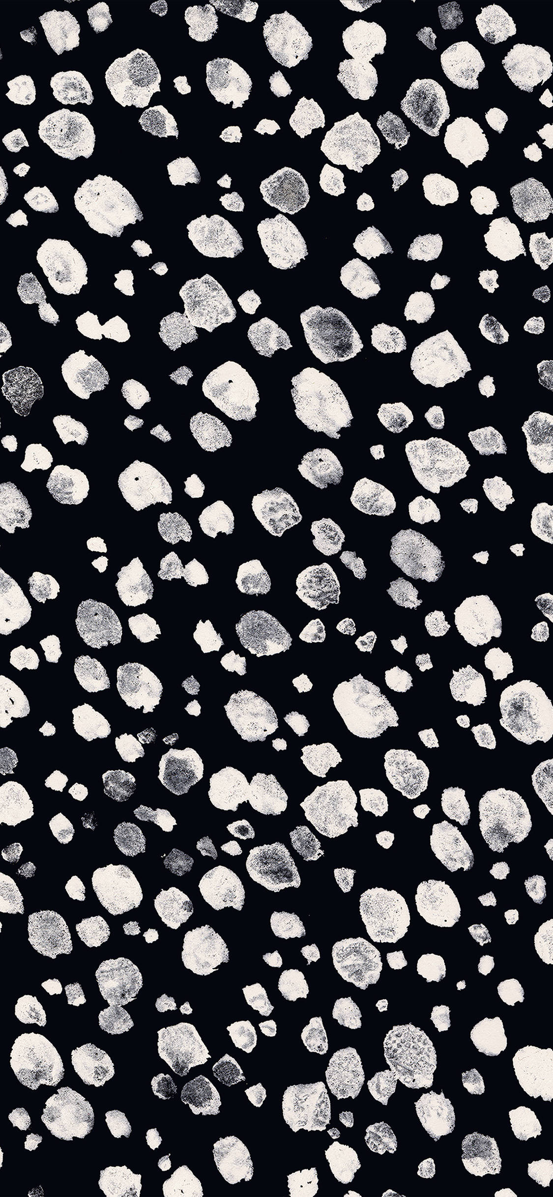 black dot iPhone, white brushstroke dots, textured abstract pattern, Full HD Phone Wallpaper
