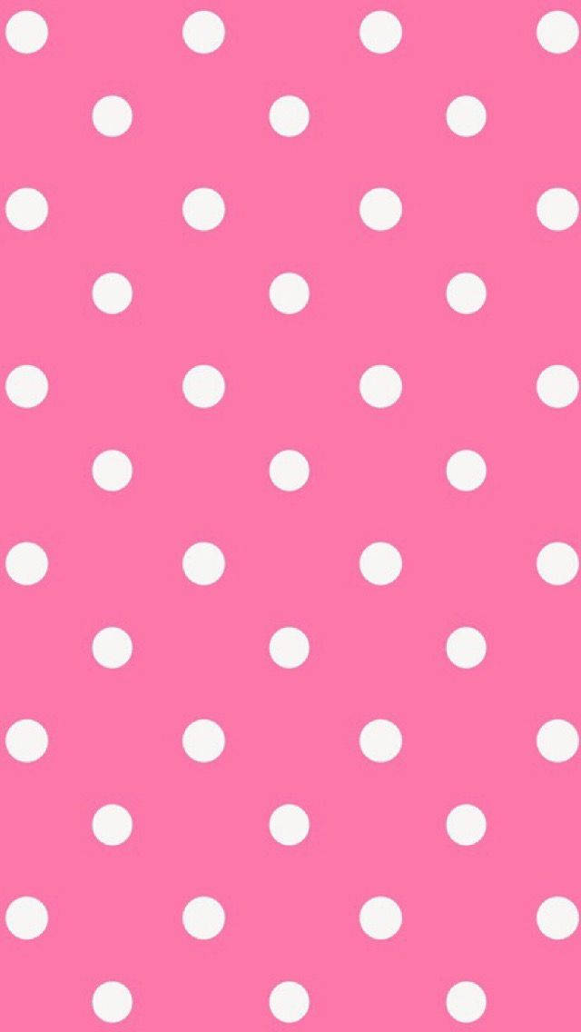 white polka dots, pink background, evenly spaced, SD Phone Wallpaper
