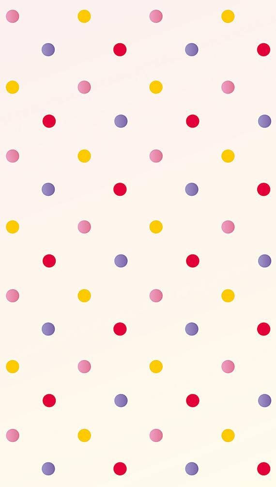 polka dot design, multicolored polka dots, cream background, SD Phone Wallpaper