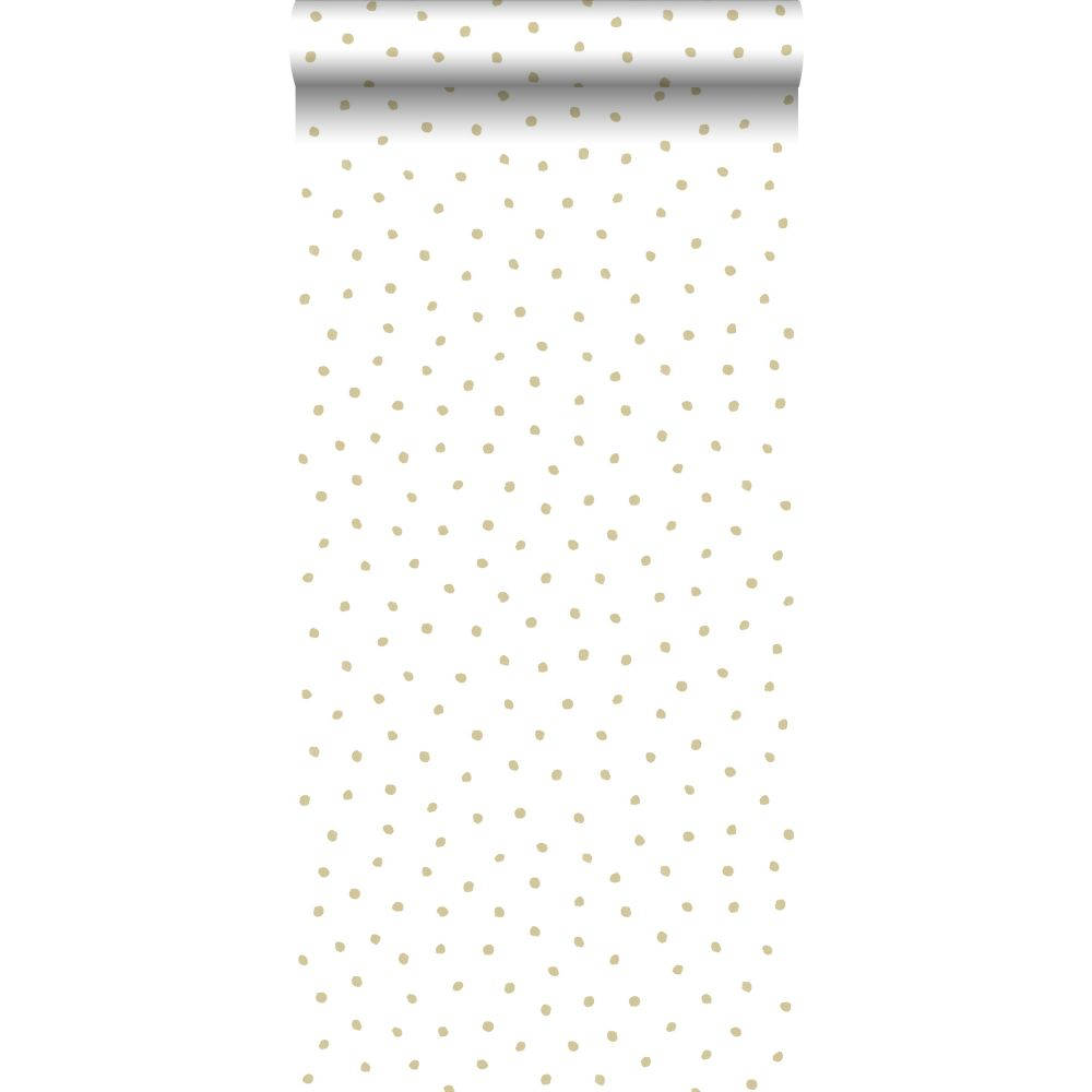 small polka dots strip, white wallpaper, gold polka dots, SD Desktop Wallpaper