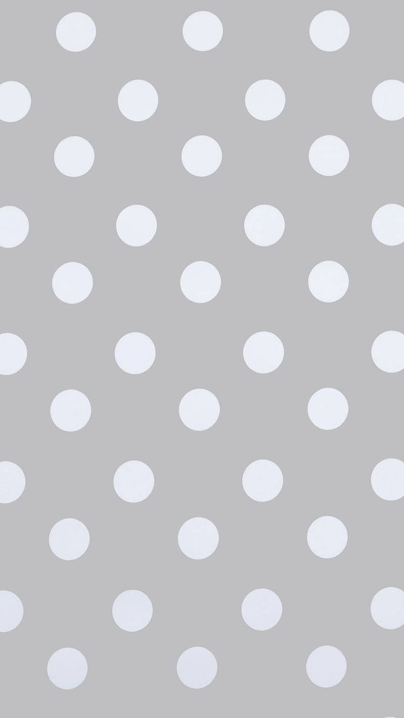 gray, white, polka dots, HD Phone Wallpaper