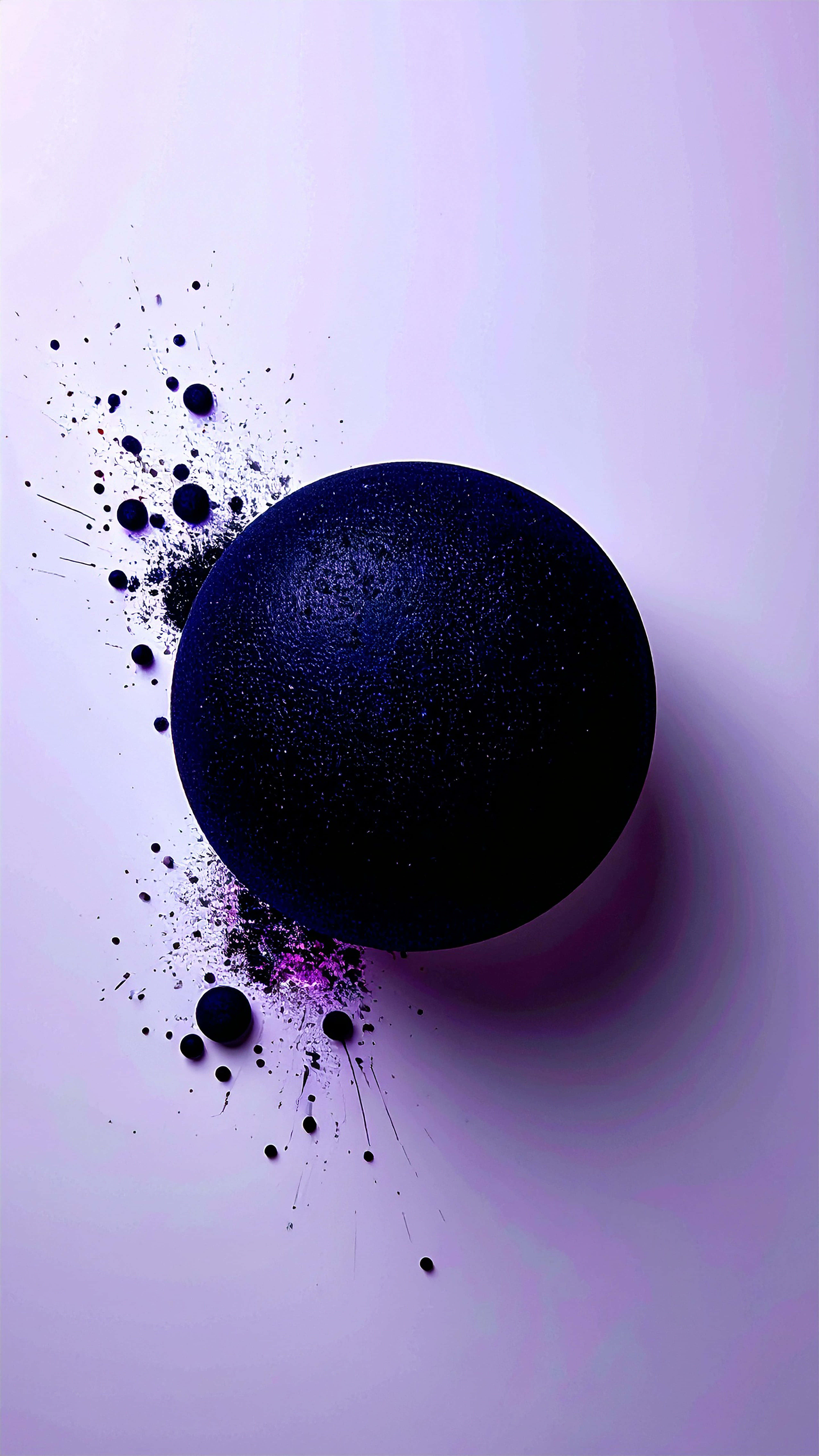 The Dot, dark blue sphere, glittery surface, 5K Phone Wallpaper
