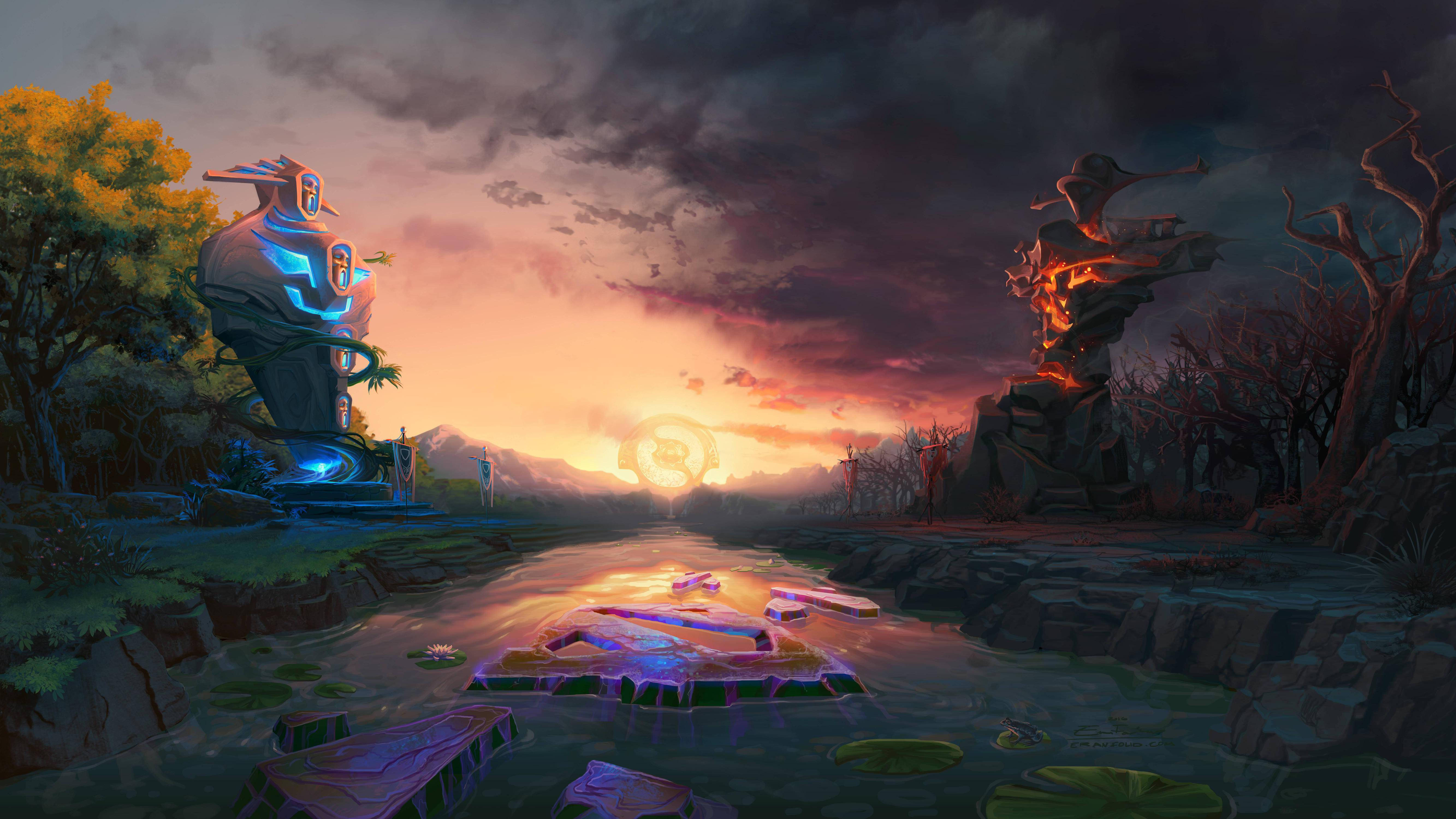 Dota 2, 4K, battle field, 5K Desktop Wallpaper