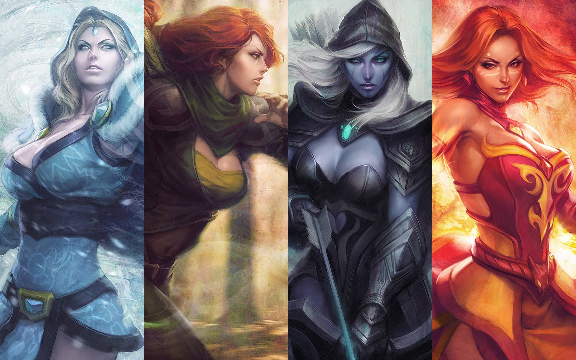 Dota 2, 4K, female mages, Full HD Desktop Wallpaper