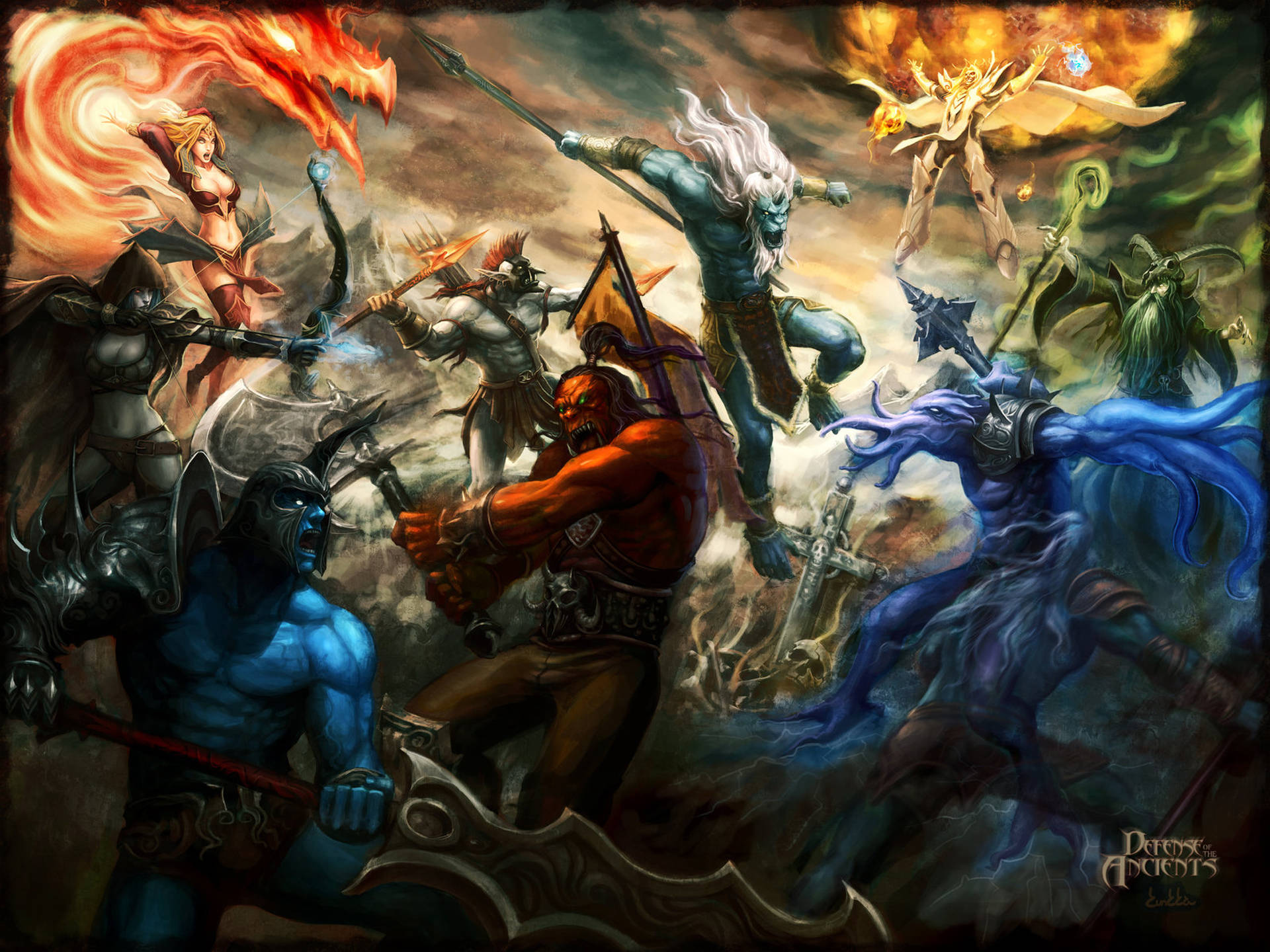 Dota 2, 4K, fantasy warriors, Full HD Desktop Wallpaper