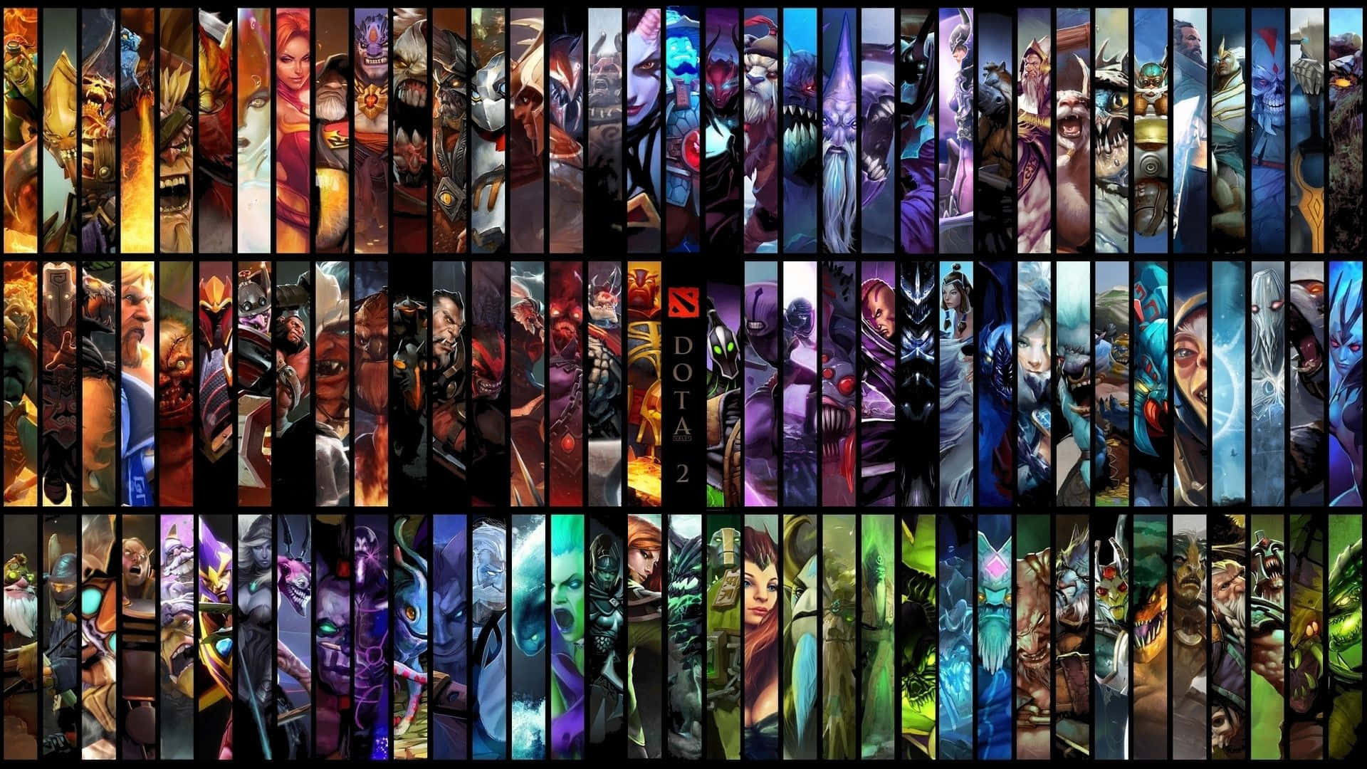 Dota 2 Heroes, 1920 x 1080, vibrant grid, Full HD Desktop Wallpaper