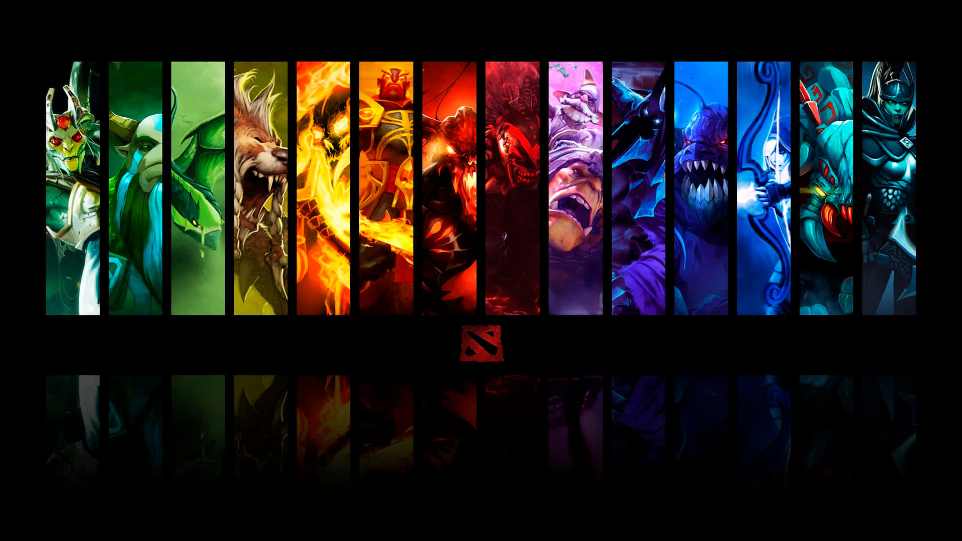 Dota 2 Heroes, digital-art wallpaper, ten fantasy heroes, Full HD Desktop Wallpaper
