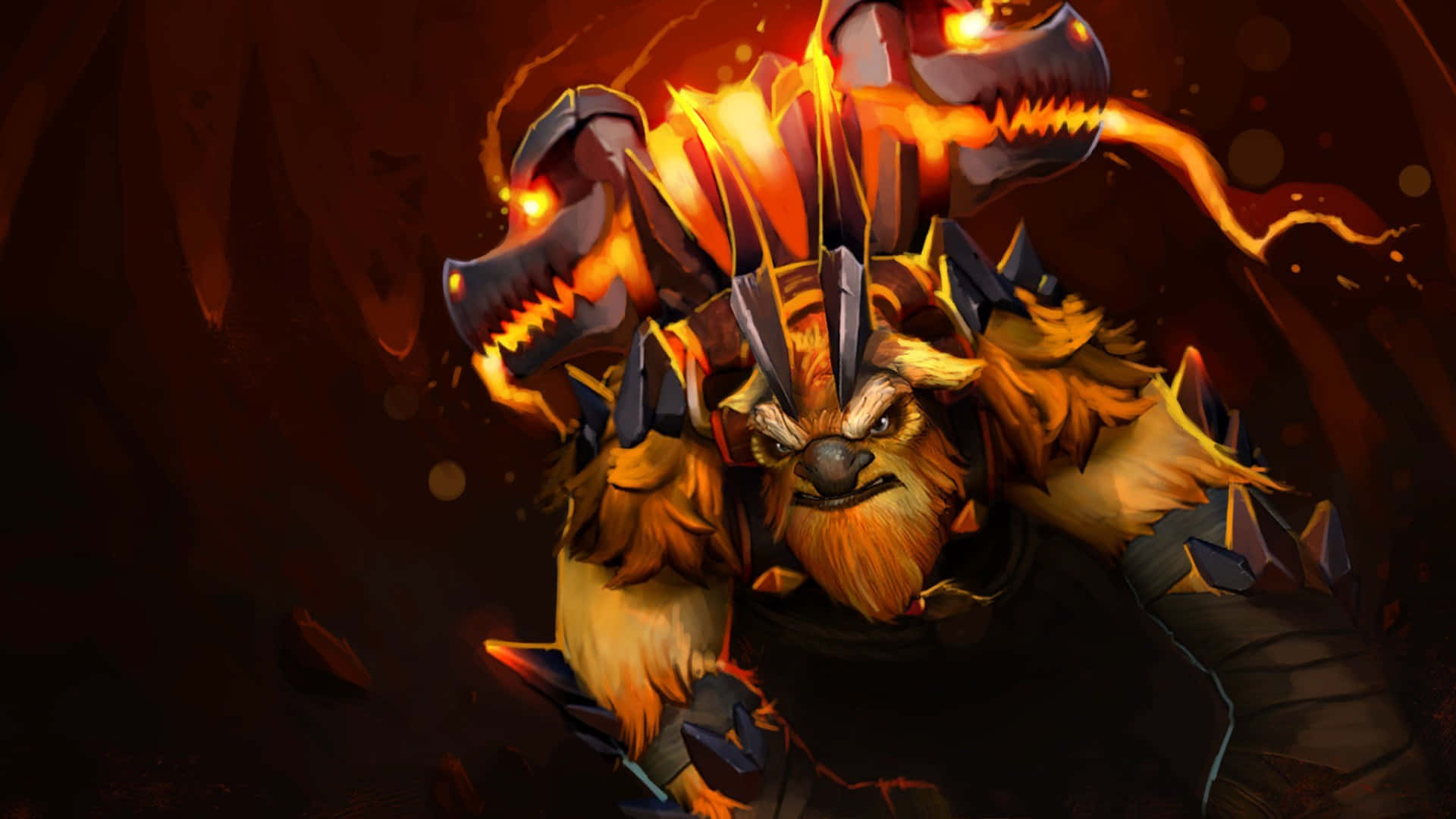 Dota 2 Heroes, furry warrior, glowing eyes, Full HD Desktop Wallpaper