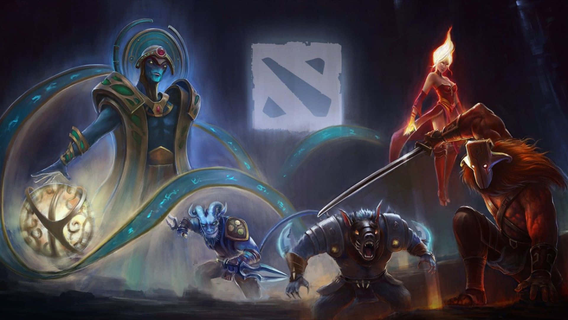 Dota 2 Heroes, fantasy heroes, glowing magic, Full HD Desktop Wallpaper