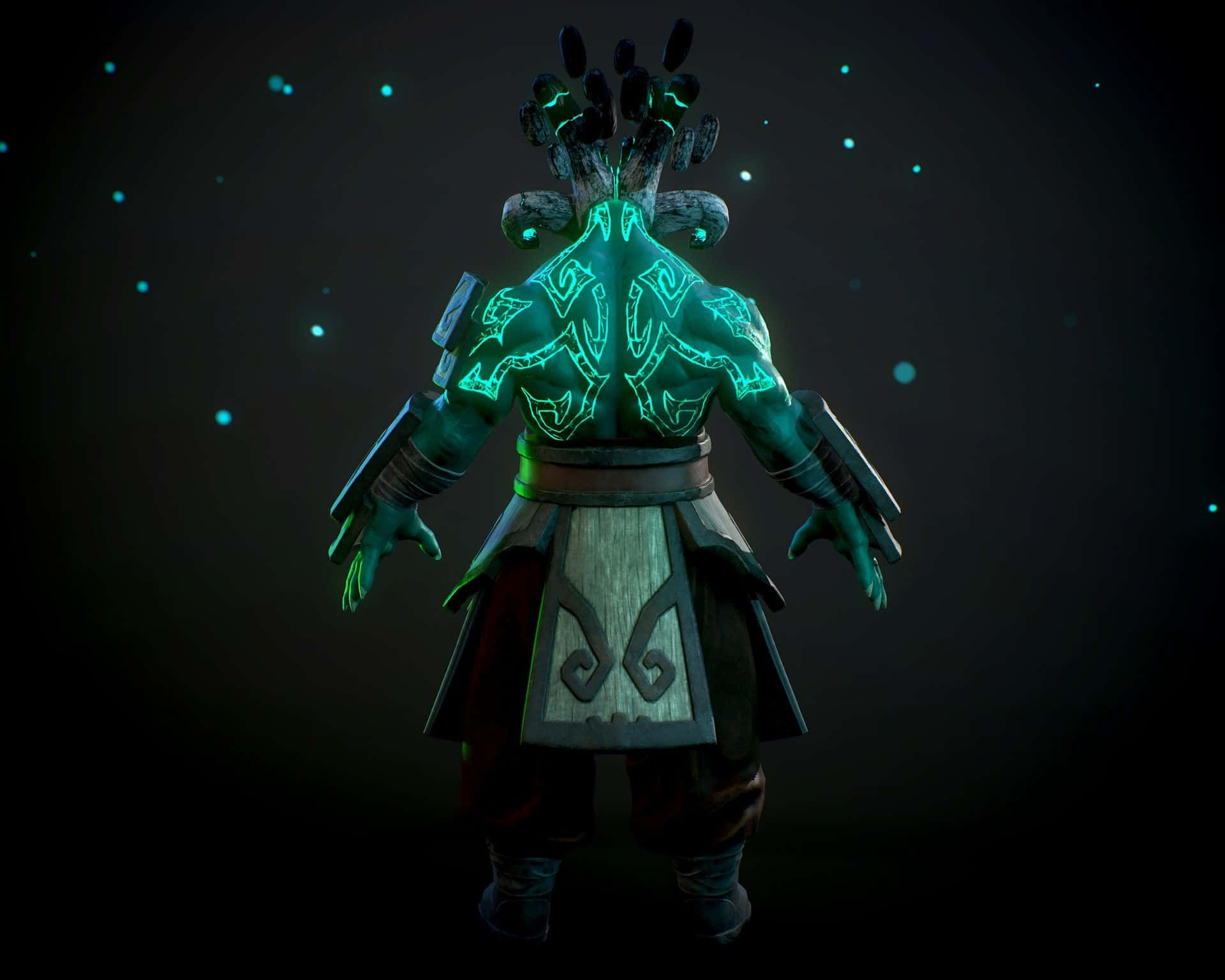 Dota 2 Juggernaut, glowing green, intricate tattoos, Full HD Desktop Wallpaper