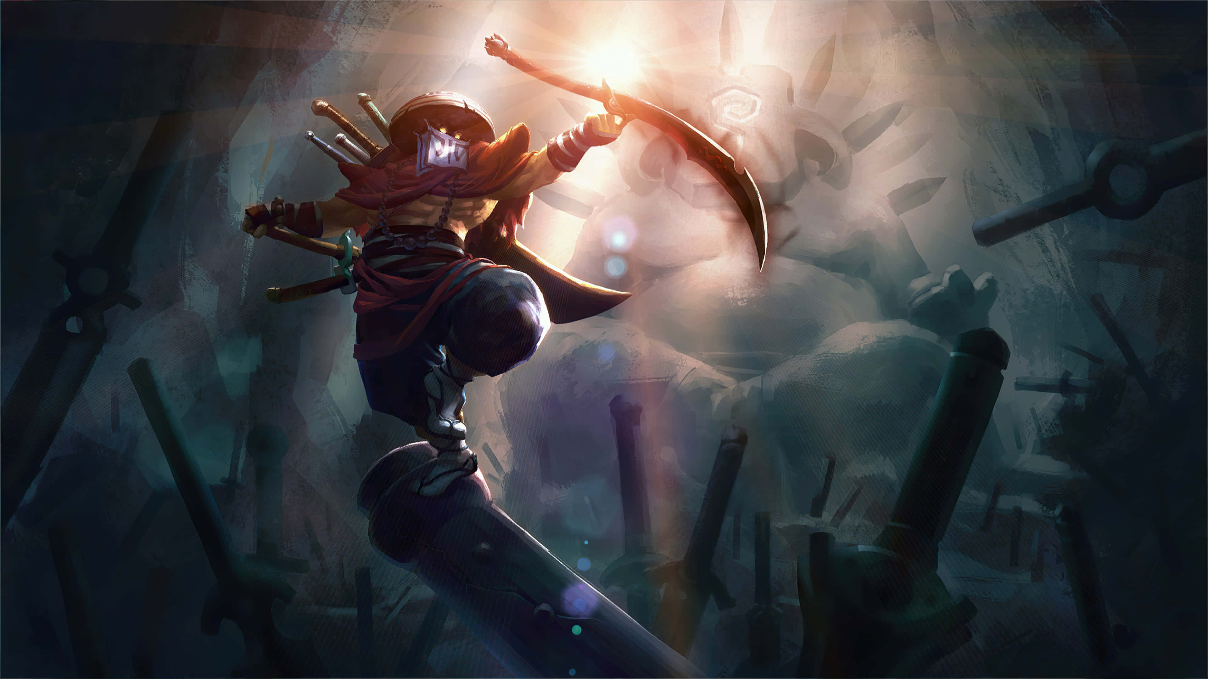 Dota 2, Juggernaut, glowing curved blade, 4K Desktop Wallpaper