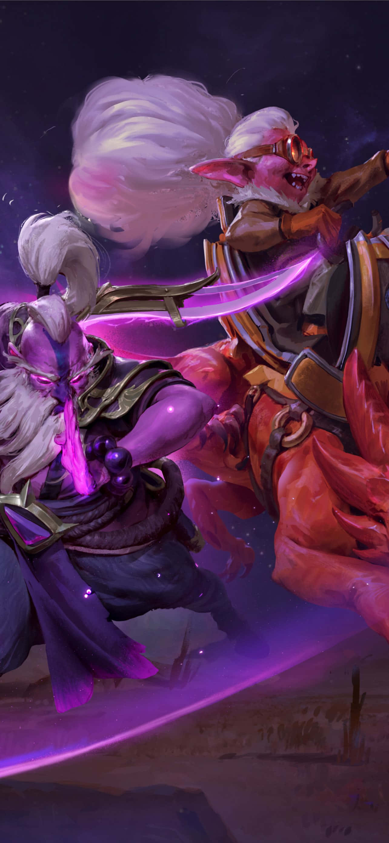 Dota 2, Juggernaut, glowing purple blades, 2K Phone Wallpaper
