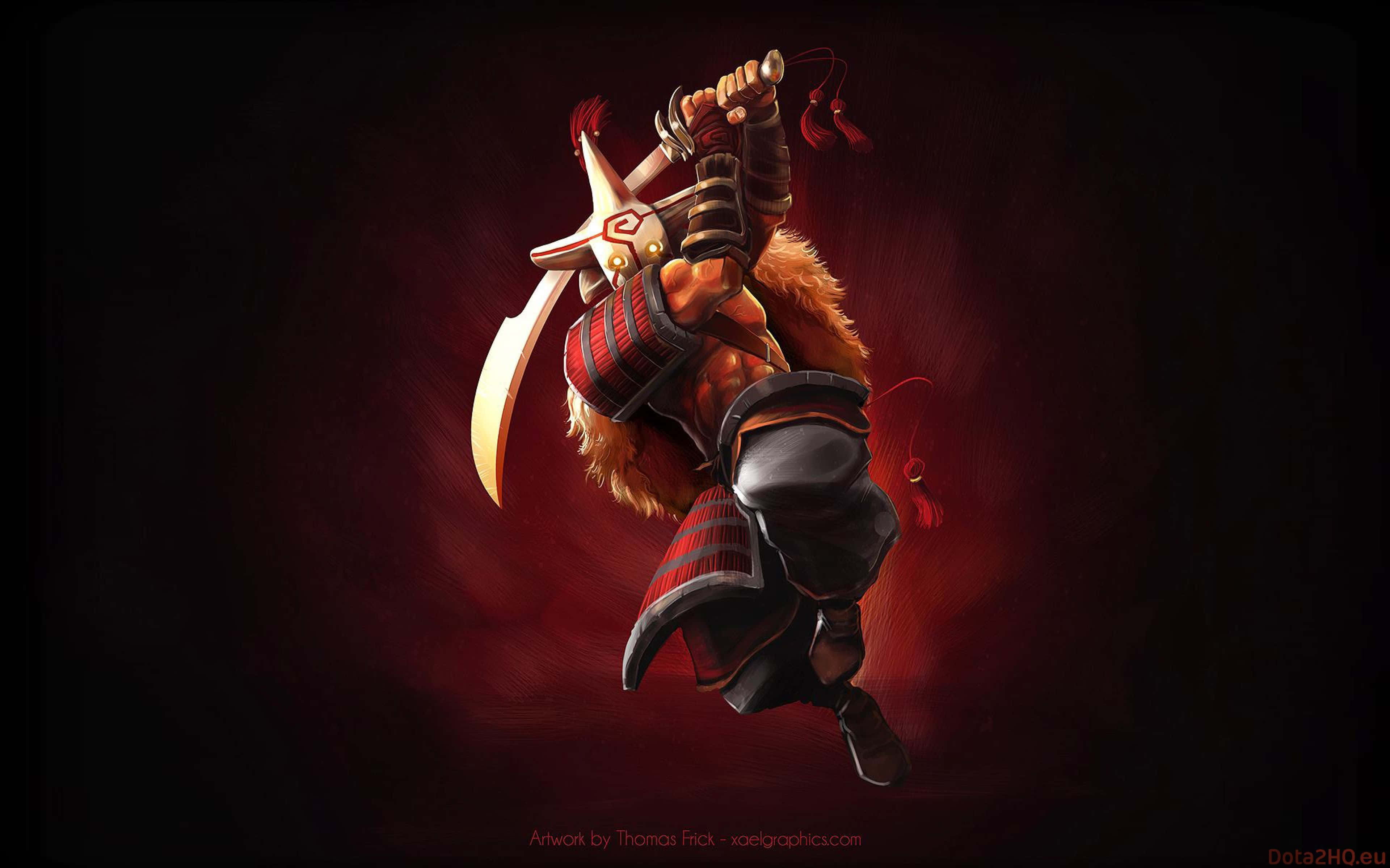 Dota 2, Juggernaut, red and black armor, 4K Desktop Wallpaper