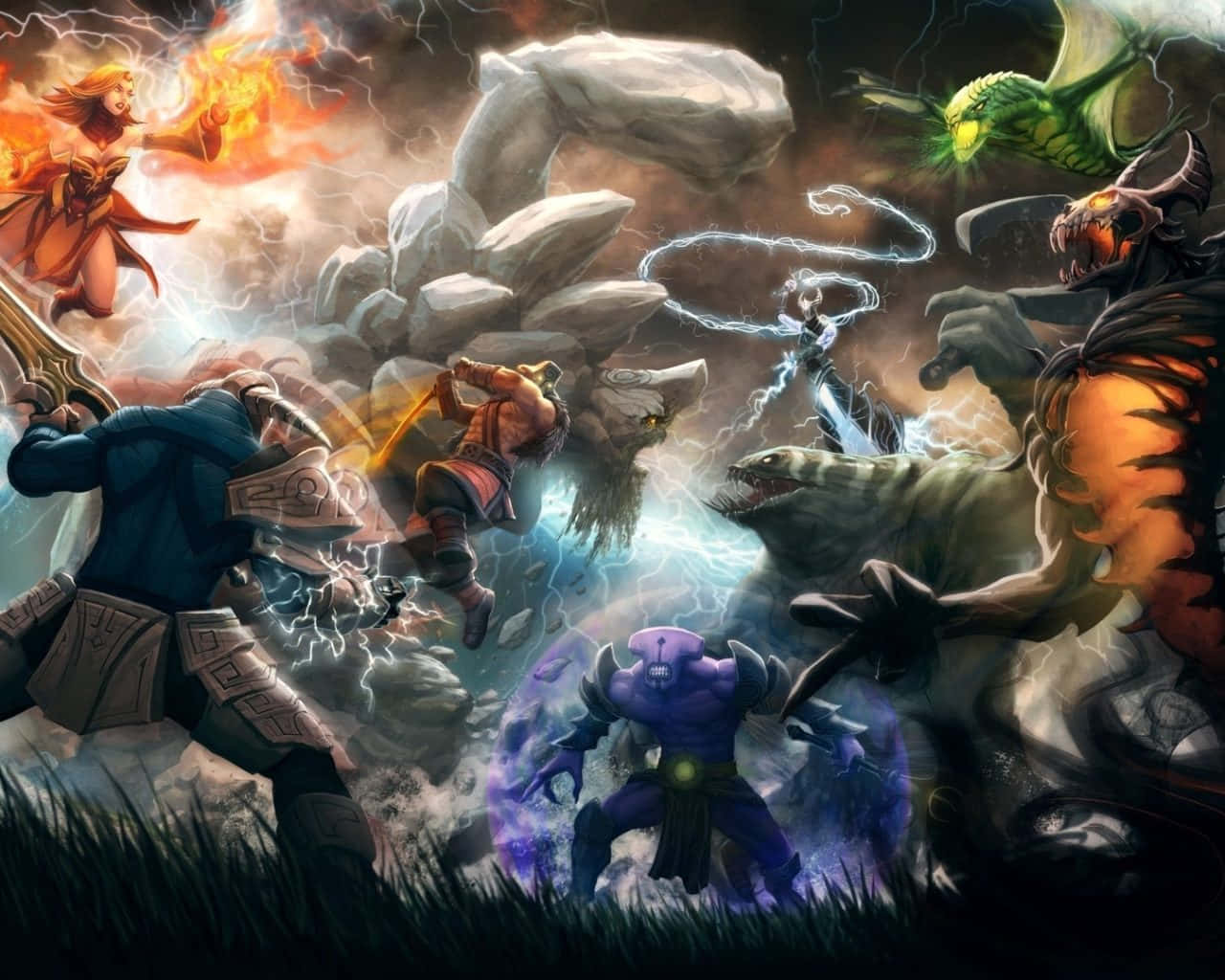 Dota 2, Juggernaut, lightning magic, HD Desktop Wallpaper