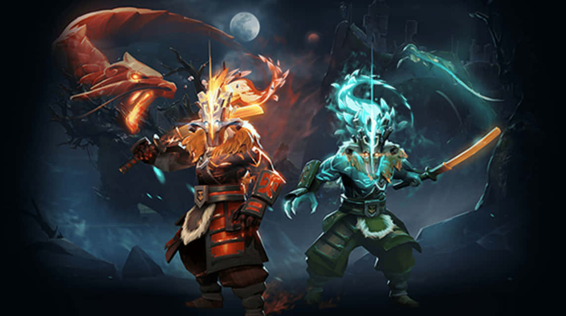 Dota 2, Juggernaut, moonlit sky, SD Desktop Wallpaper