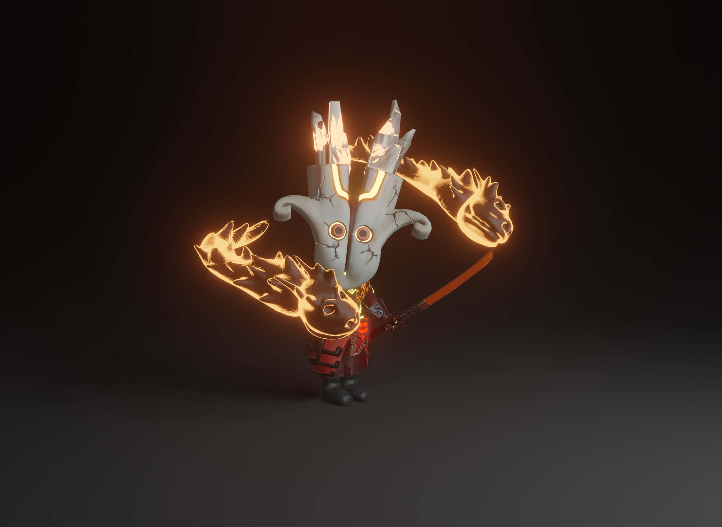 Dota 2 Juggernaut, glowing fiery hand, dragon heads, Full HD Desktop Wallpaper