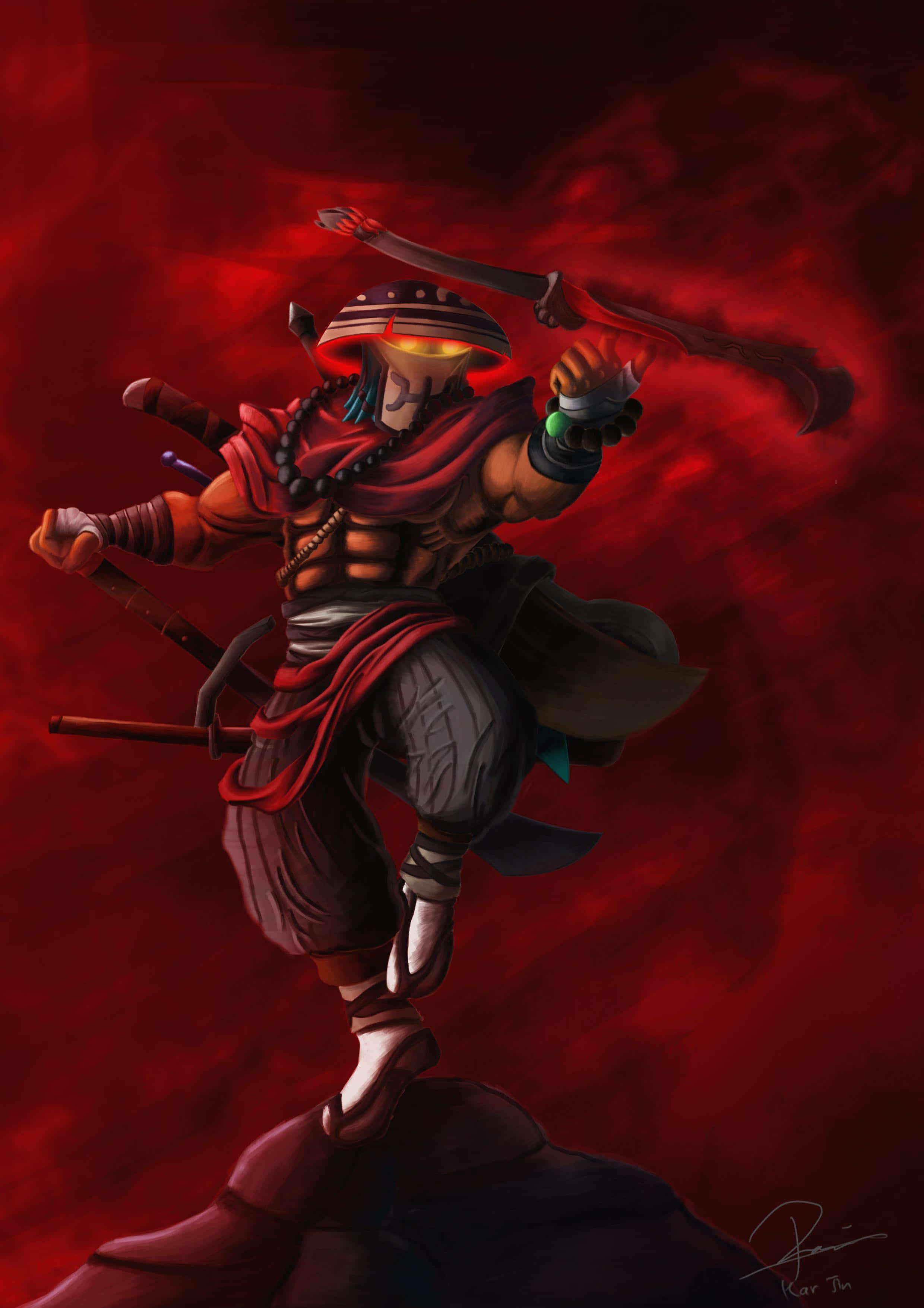 Dota 2, Juggernaut, red and gray armor, 2K Phone Wallpaper