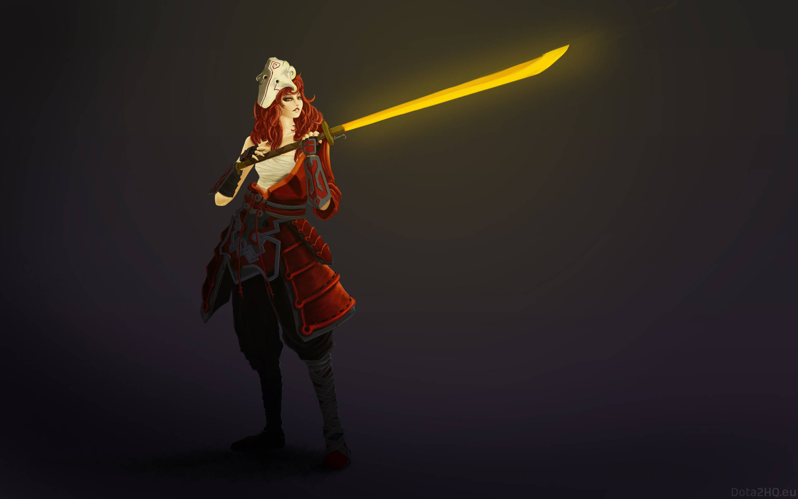 Dota 2, Juggernaut, red hair, 2K Desktop Wallpaper
