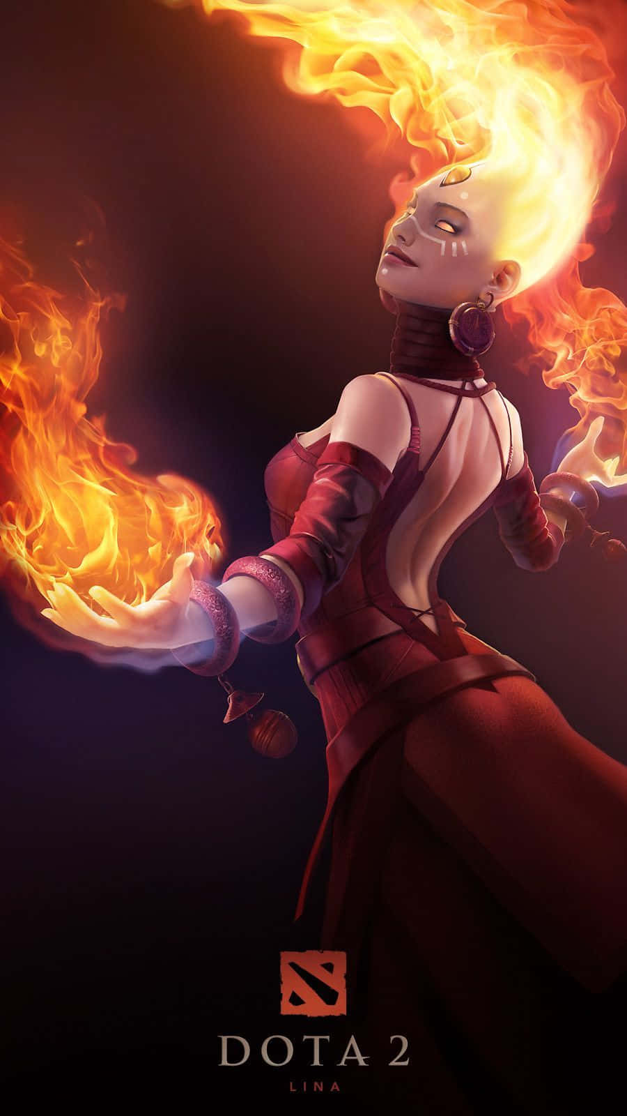 Dota 2, Lina, fiery-haired, HD Phone Wallpaper
