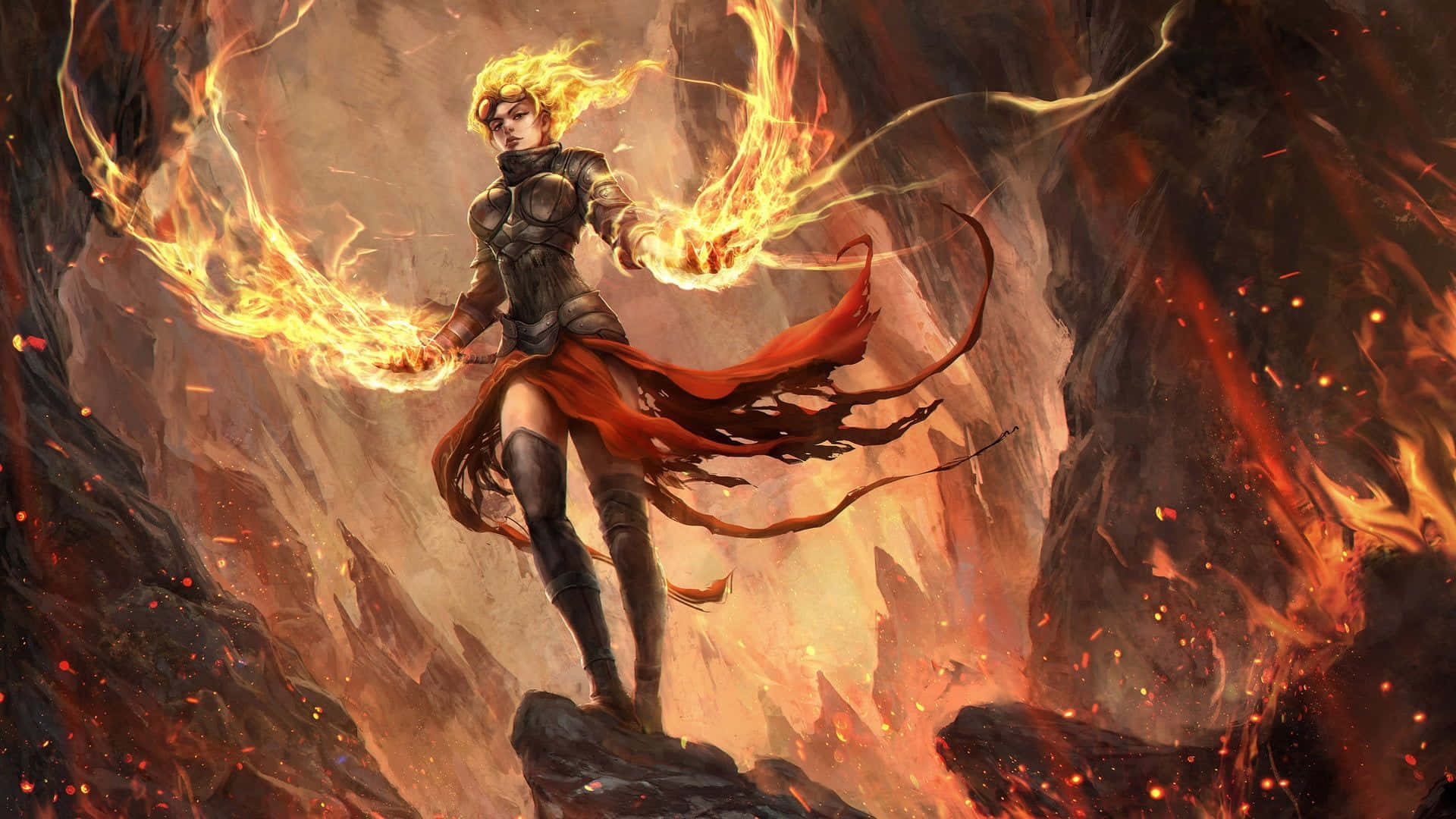 Dota 2, Lina, fiery-haired warrior, Full HD Desktop Wallpaper