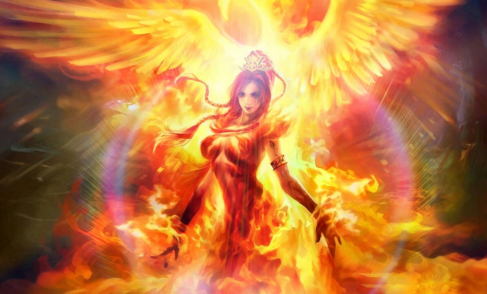 Dota 2, Lina, phoenix woman, HD Desktop Wallpaper