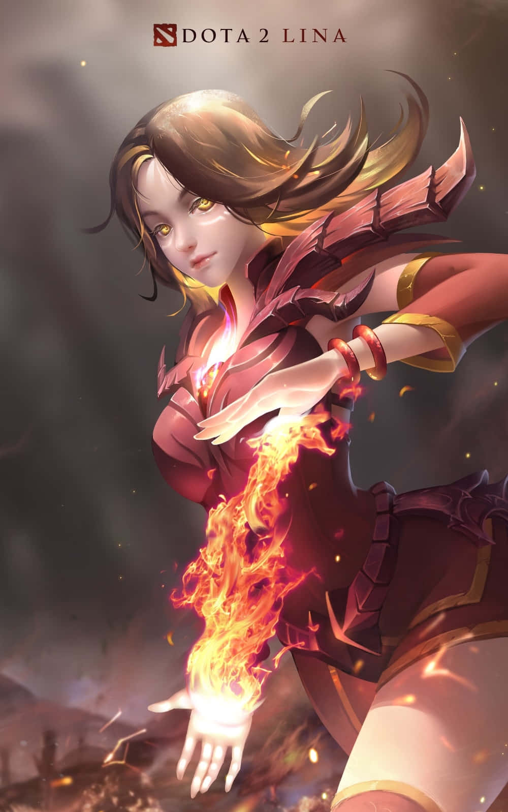 Dota 2, Lina, fiery Sorceress, HD Phone Wallpaper