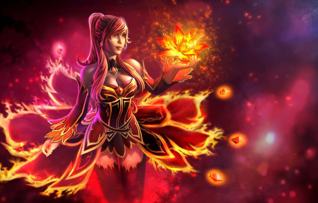 Dota 2, Lina, fiery-haired female mage, HD Desktop Wallpaper