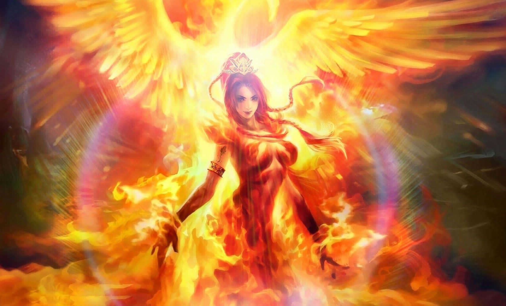 Dota 2, Lina, fiery wings, HD Desktop Wallpaper