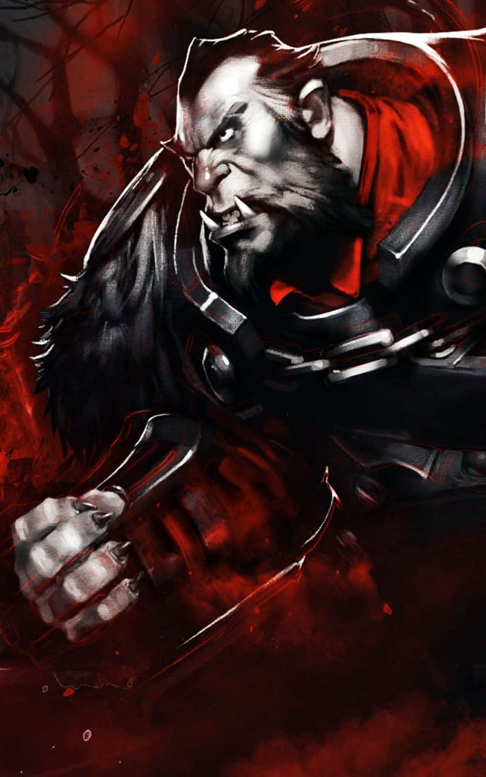 Dota 2, orc warrior, dark armor, HD Phone Wallpaper